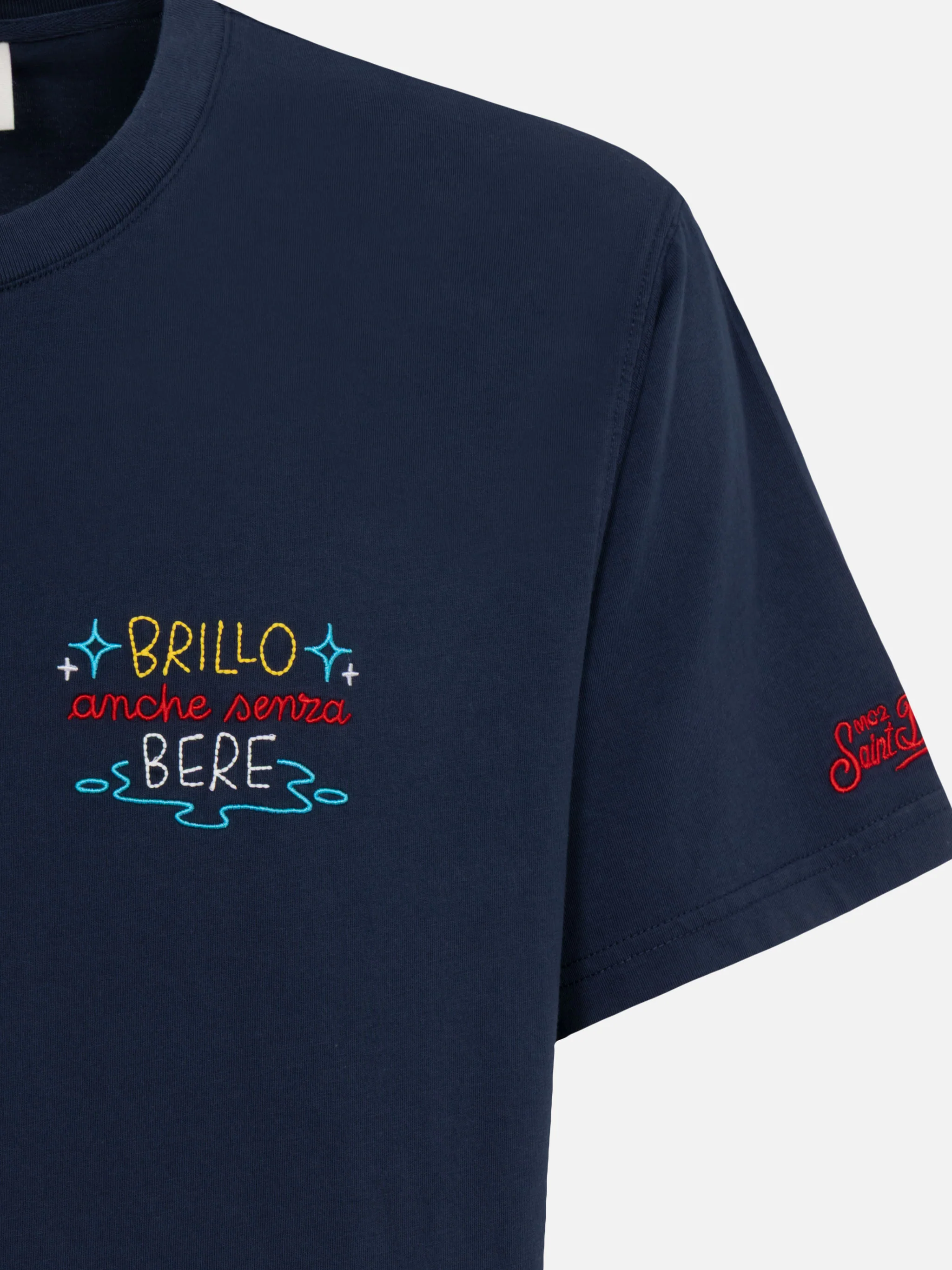 Classic fit cotton jersey t-shirt Portofino with Brillo senza bere embroidery | INSULTI LUMINOSI SPECIAL EDITION - Image 4