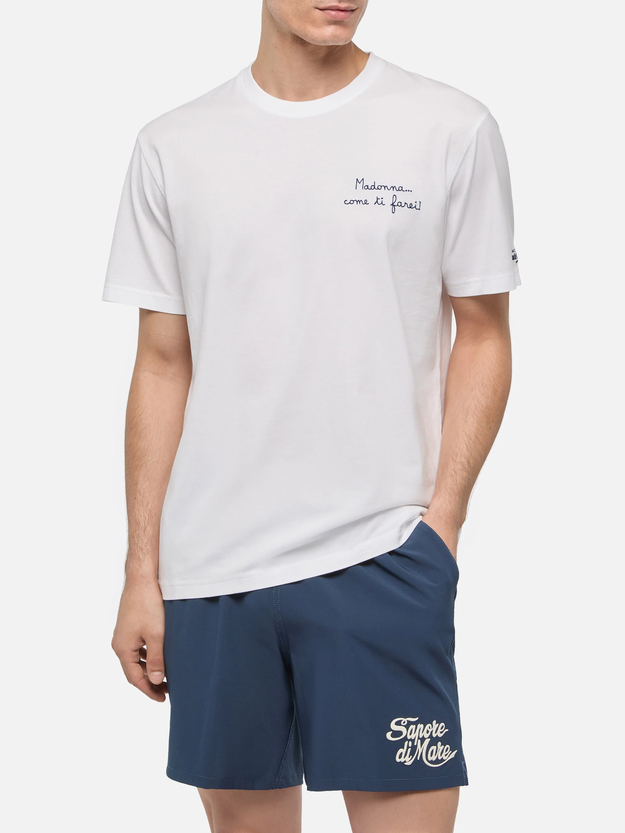 Classic fit cotton jersey t-shirt Portofino with Come ti farei! embroidery | SAPORE DI MARE SPECIAL EDITION - Image 3