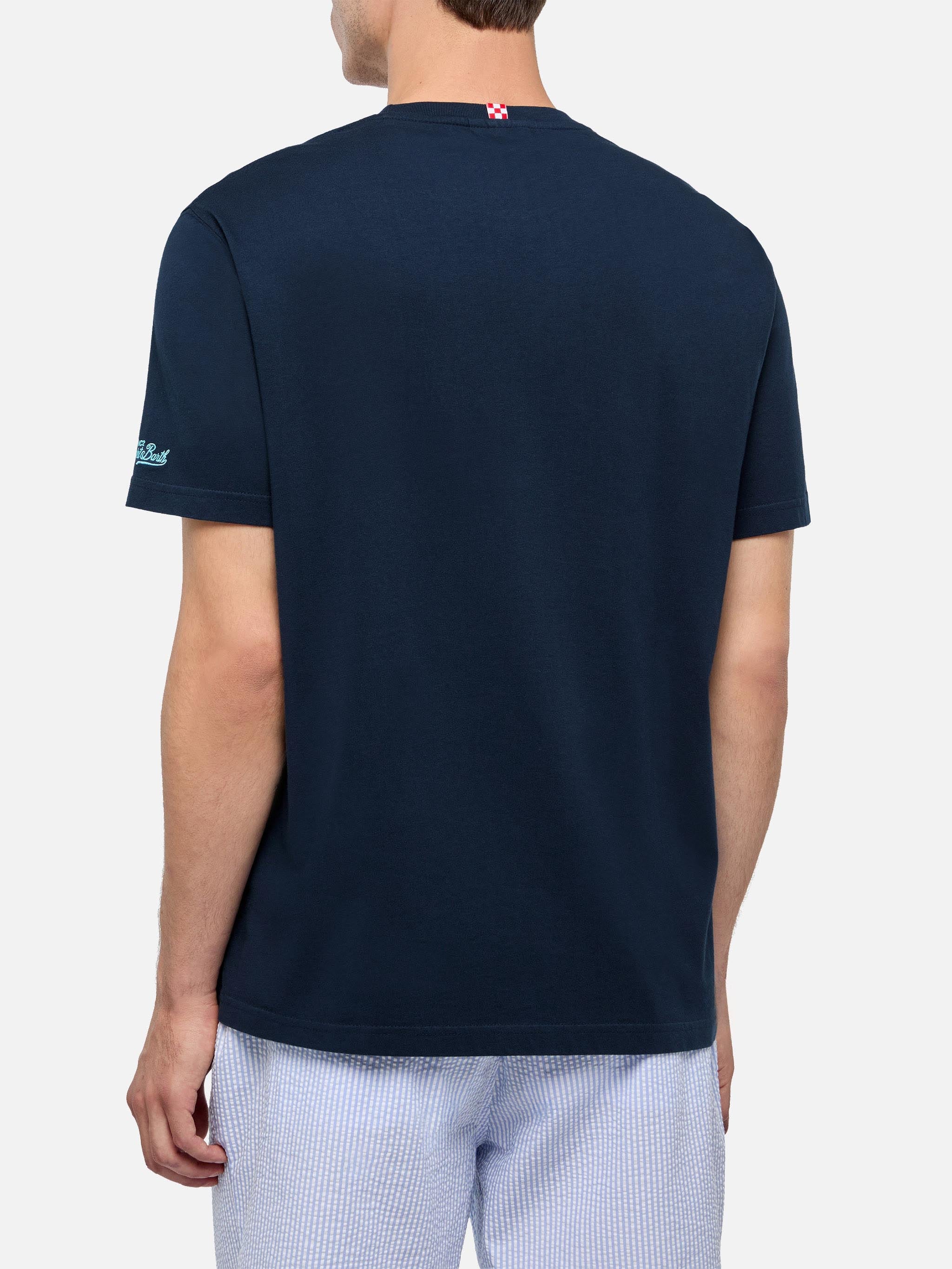 Classic fit cotton jersey t-shirt Portofino with Dondolo con il Gin embroidery - Image 4