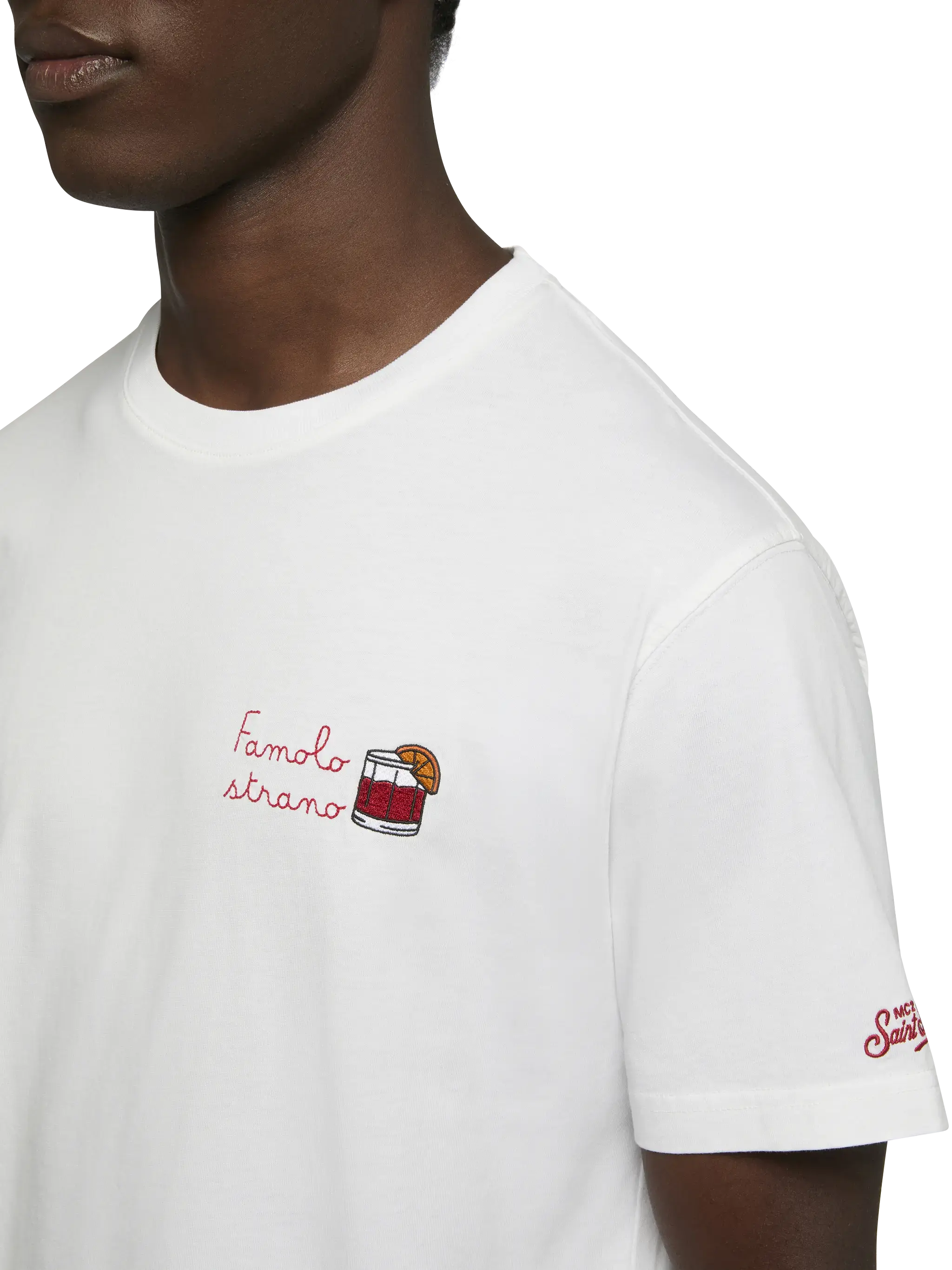 Classic fit cotton jersey t-shirt Portofino with Famolo strano embroidery |INSULTI LUMINOSI SPECIAL EDITION - Image 2