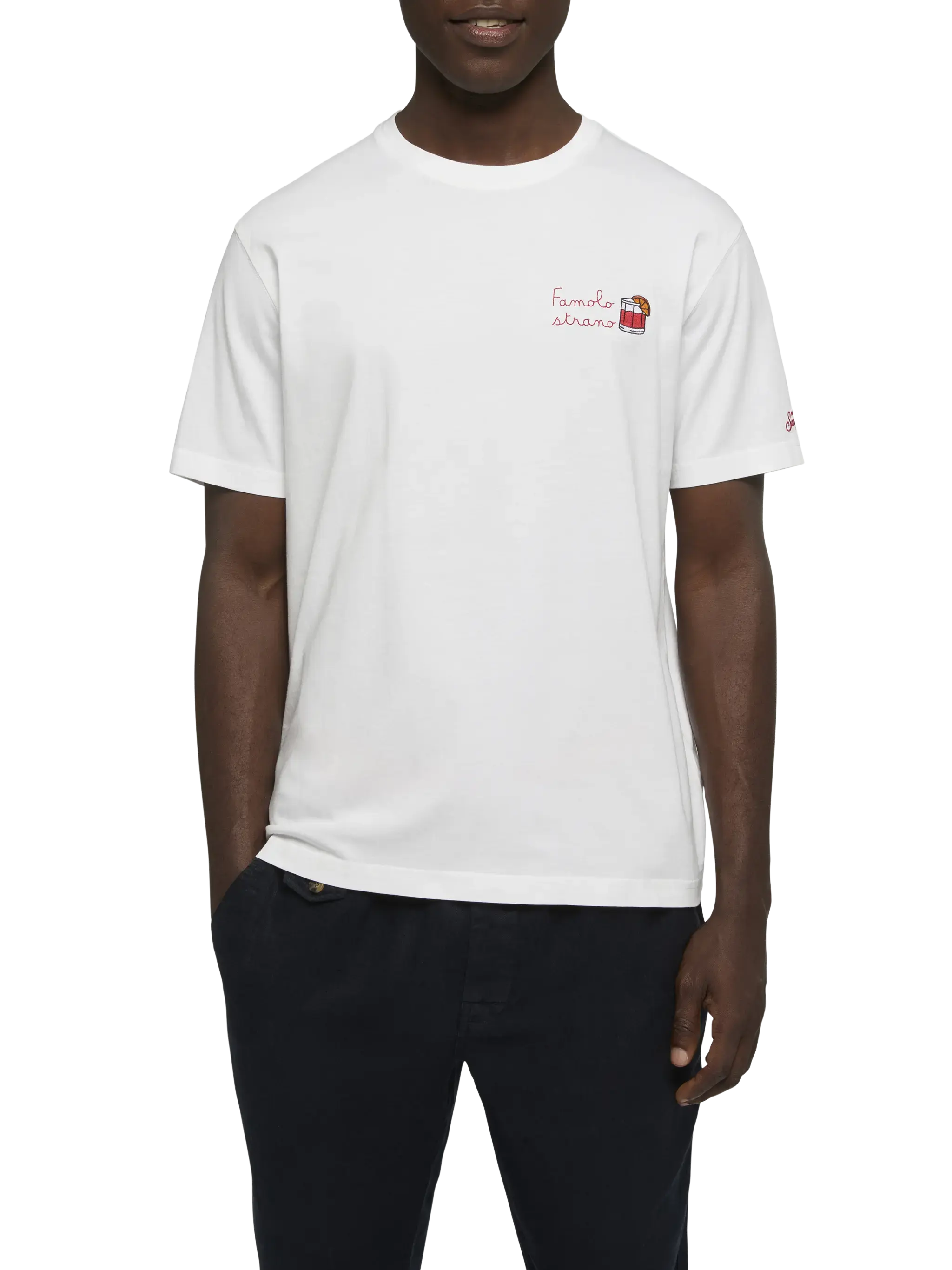 Classic fit cotton jersey t-shirt Portofino with Famolo strano embroidery |INSULTI LUMINOSI SPECIAL EDITION - Image 3