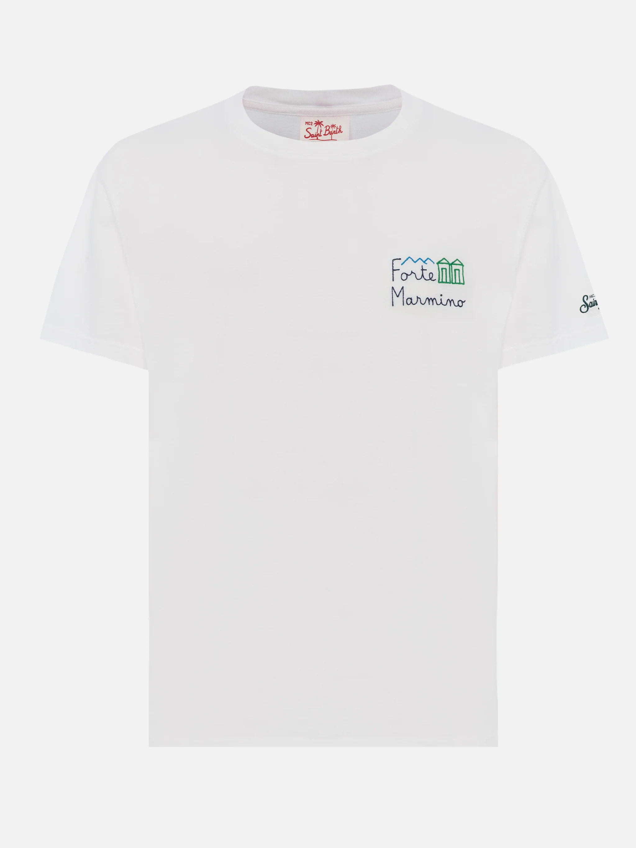 Classic fit cotton jersey t-shirt Portofino with Forte Marmino embroidery