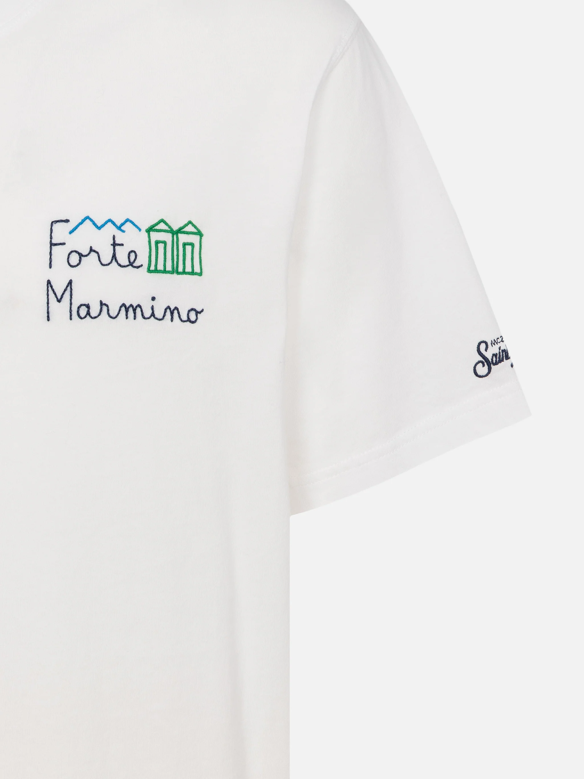 Classic fit cotton jersey t-shirt Portofino with Forte Marmino embroidery - Image 5