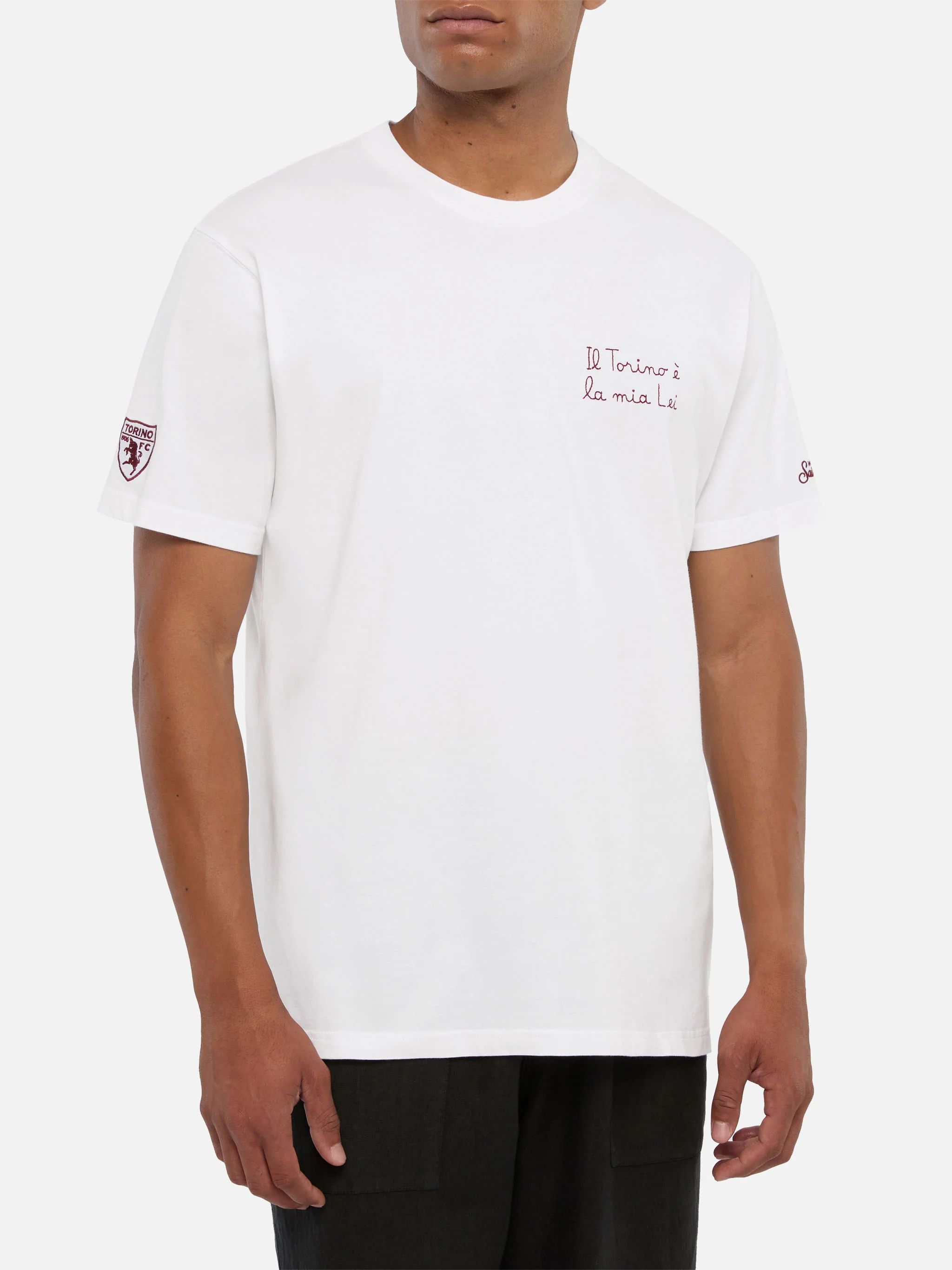 Classic fit cotton jersey t-shirt Portofino with Il Torino è la mia Lei embroidery | TORINO FC SPECIAL EDITION - Image 3