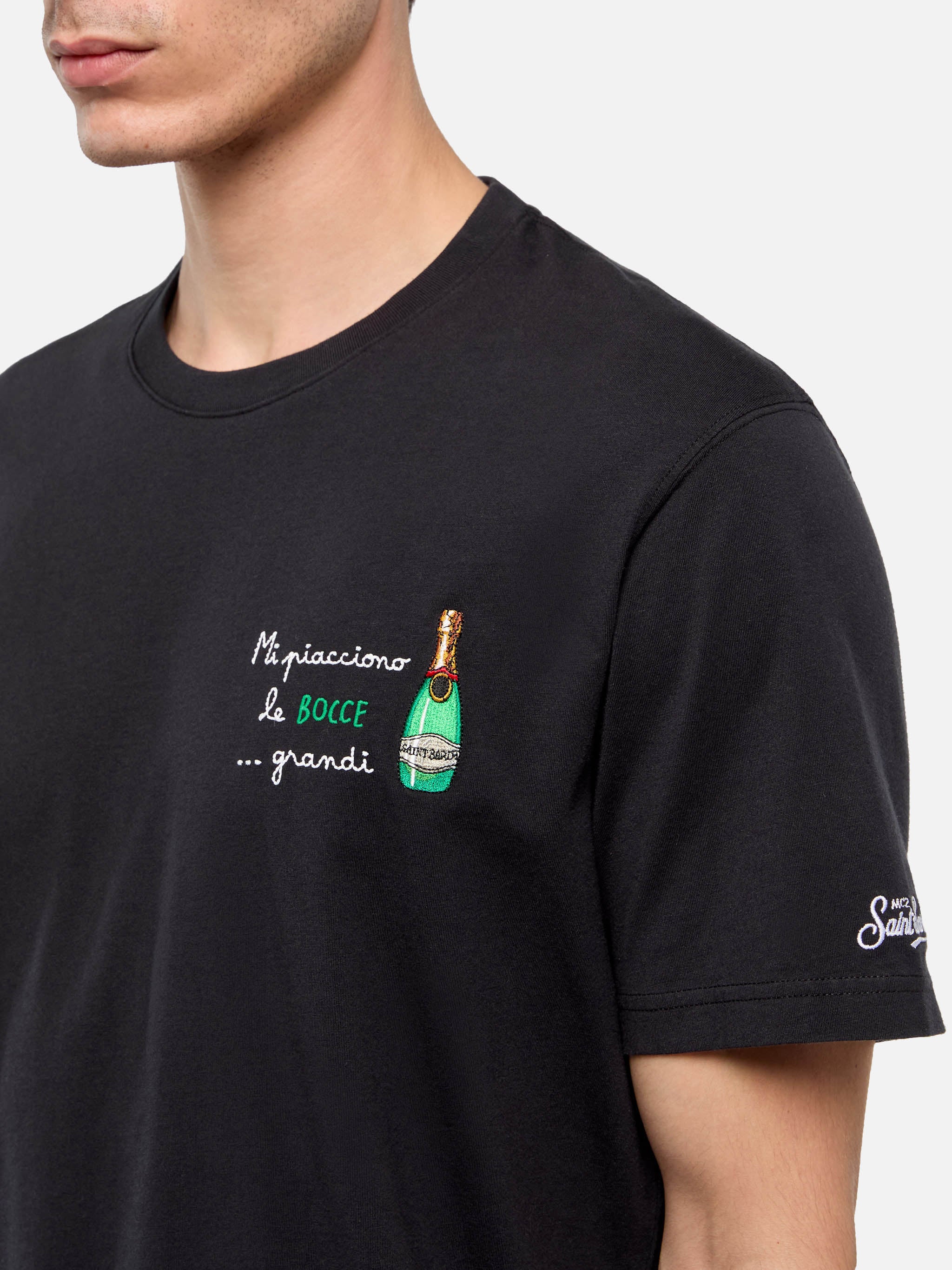 Classic fit cotton jersey t-shirt Portofino with Mi piacciono le… embroidery - Image 2