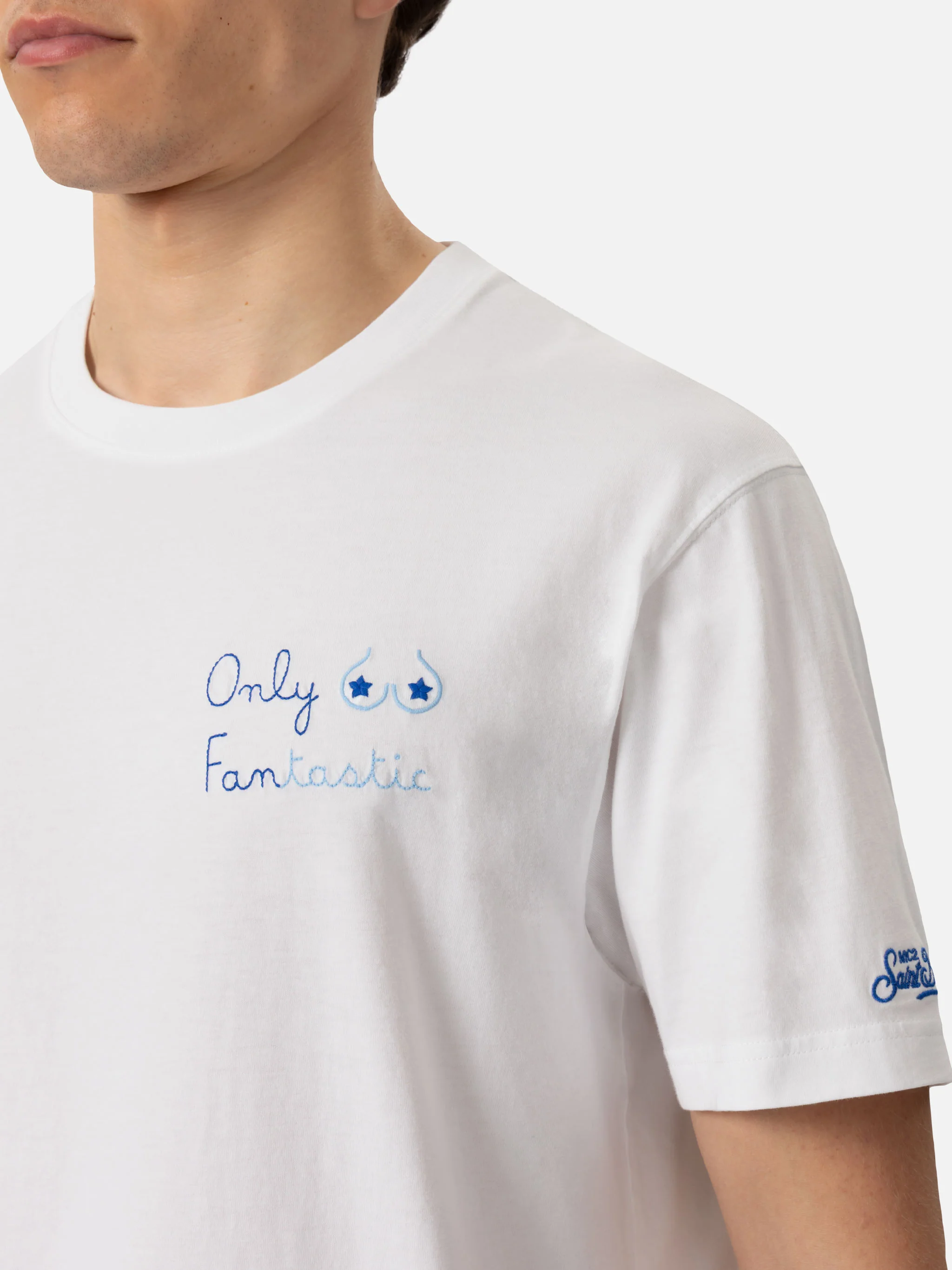 Classic fit cotton jersey t-shirt Portofino with Only Fantastic embroidery - Image 2