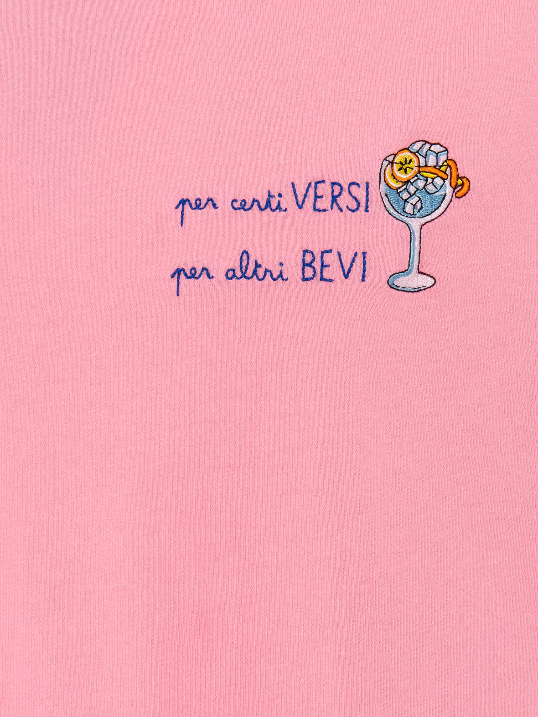 Classic fit cotton jersey t-shirt Portofino with Per certi Versi, per altri Bevi embroidery - Image 5