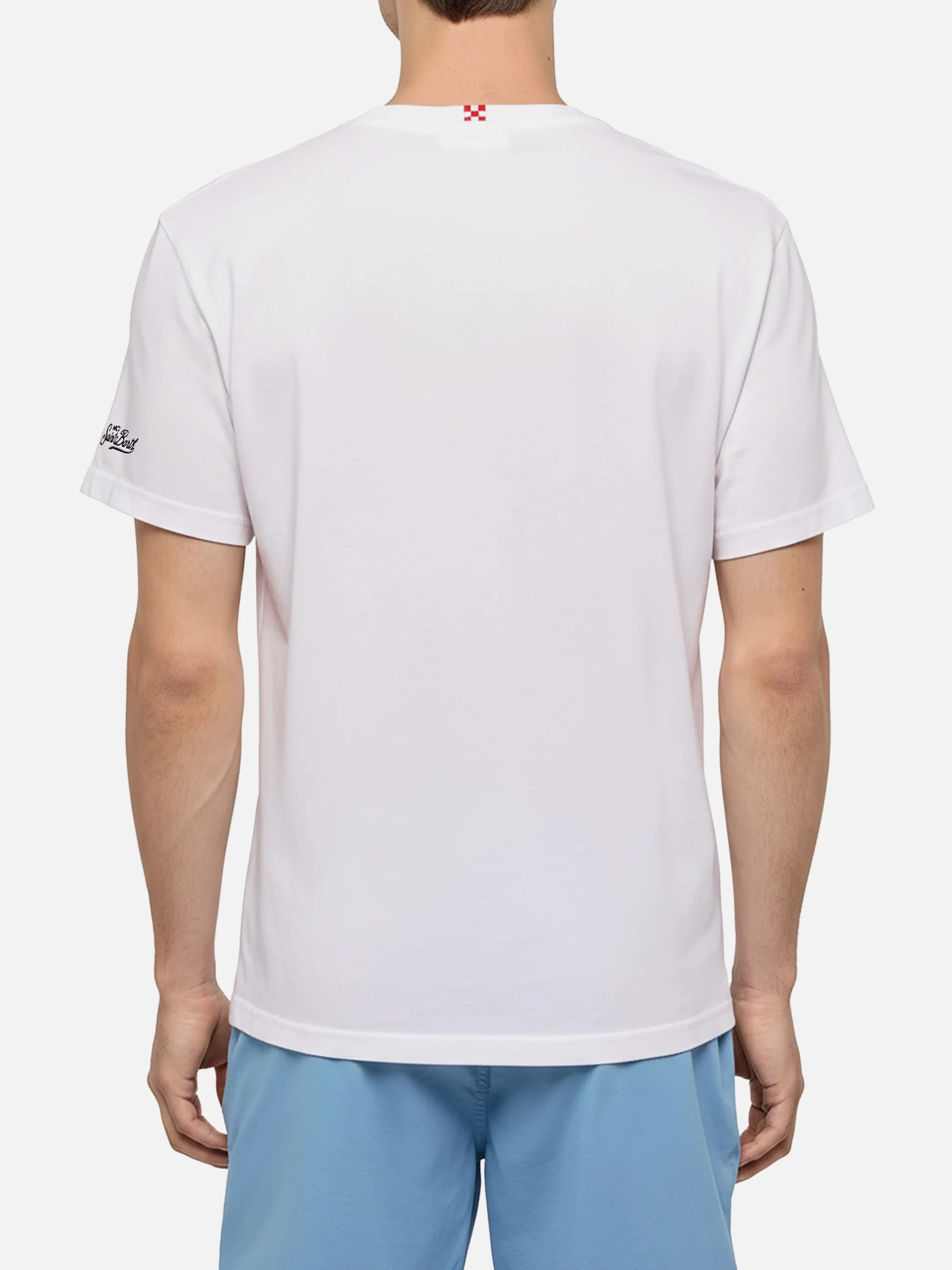 Classic fit cotton jersey t-shirt Portofino with Core de 'sta città embroidery | AS ROMA SPECIAL EDITION - Image 4