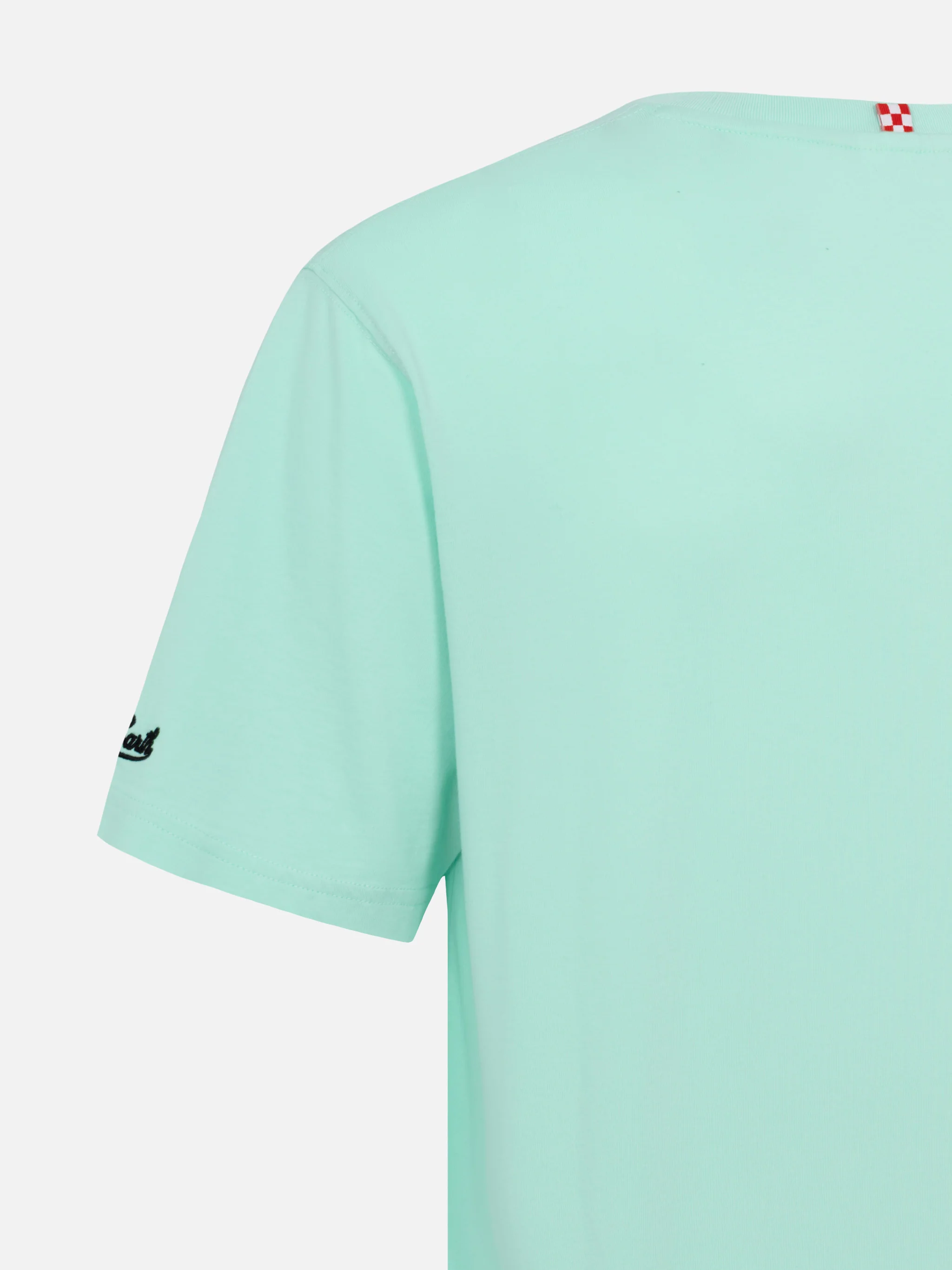 Classic fit cotton jersey t-shirt Portofino with Sabato Divino Domenica Divano embroidery - Image 5