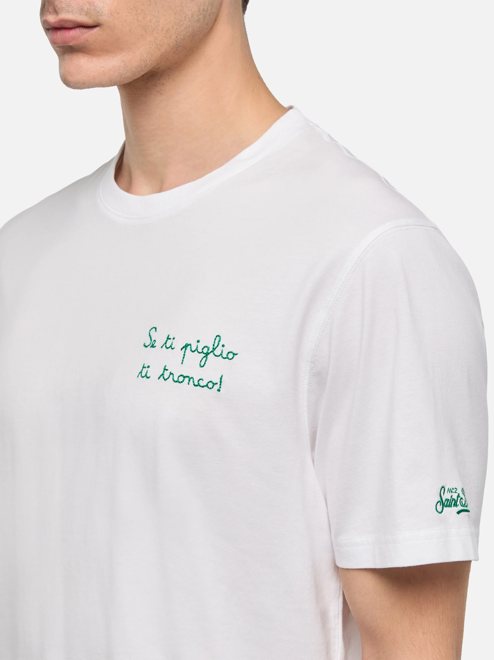 Classic fit cotton jersey t-shirt Portofino with Se ti piglio ti tronco! embroidery |SAPORE DI MARE SPECIAL EDITION - Image 2