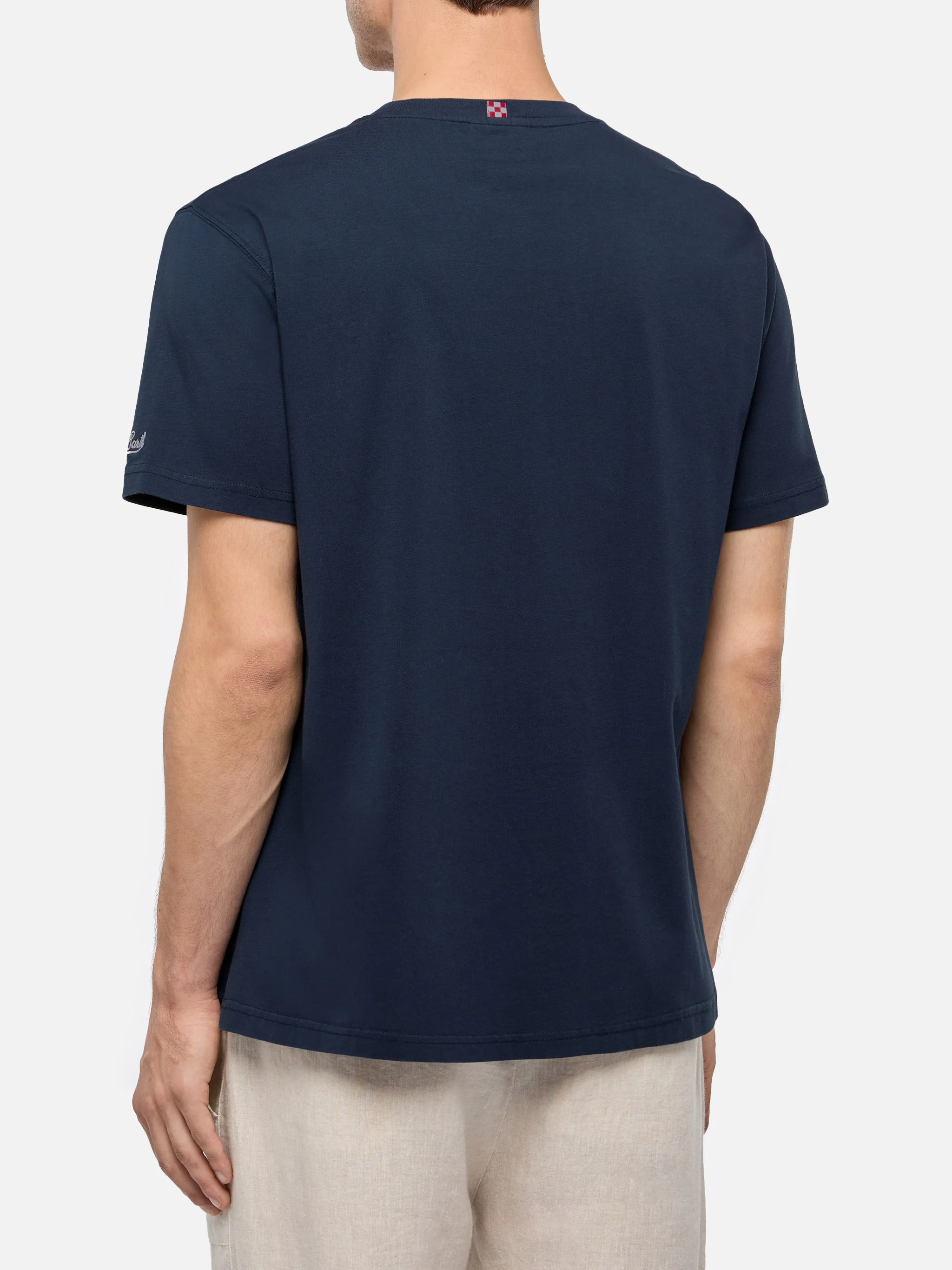 Classic fit cotton jersey t-shirt Portofino with Sto na crema embroidery - Image 4