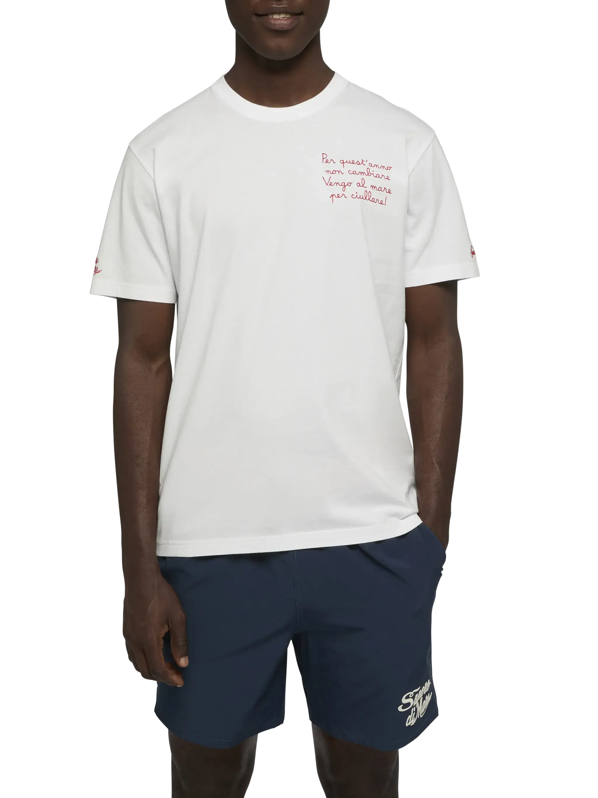 Classic fit cotton jersey t-shirt Portofino with Vengo al mare embroidery |SAPORE DI MARE SPECIAL EDITION - Image 3