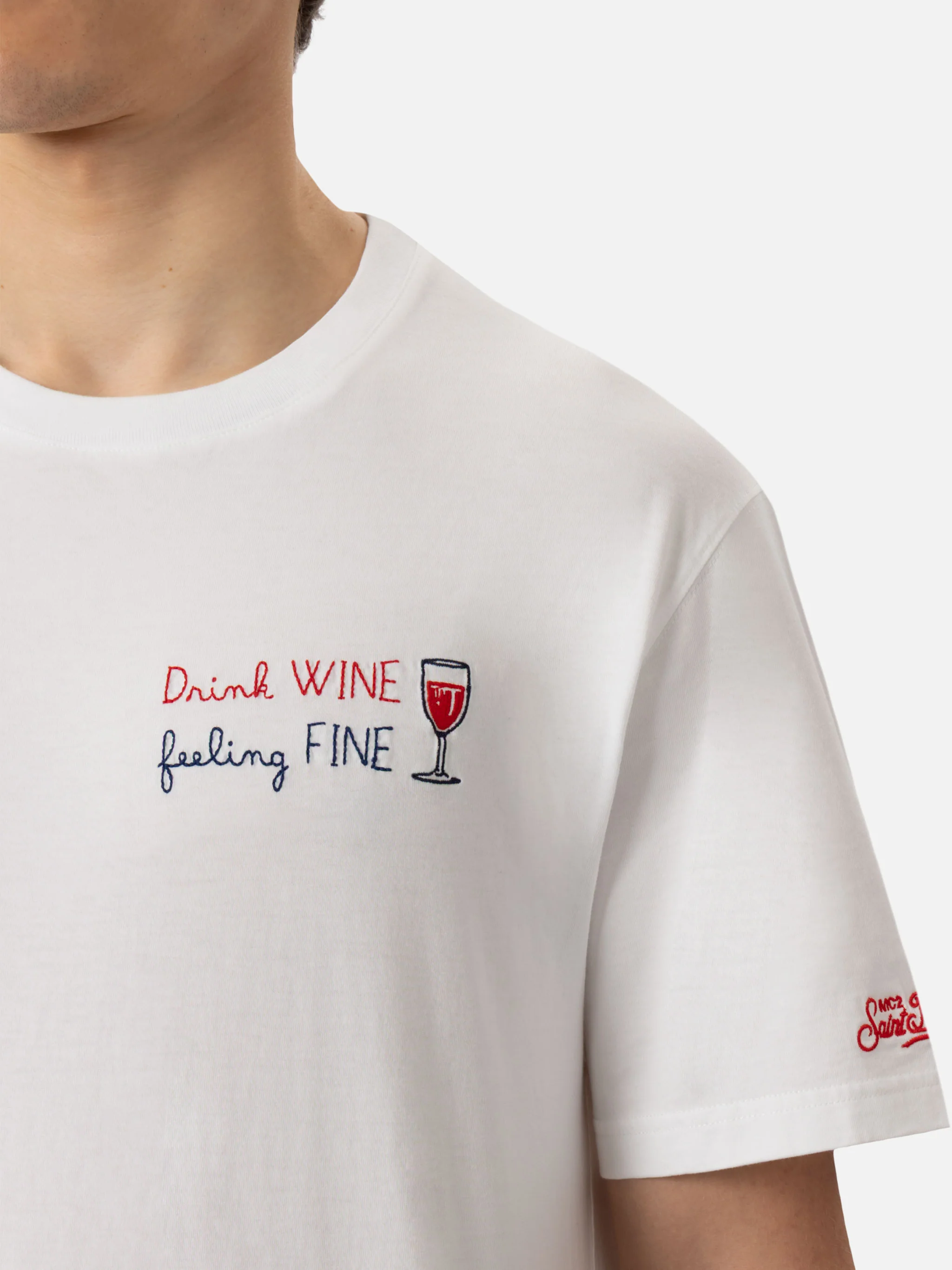 Portofino t-shirt with Drink Wine feeling Fine embroidery - Image 2