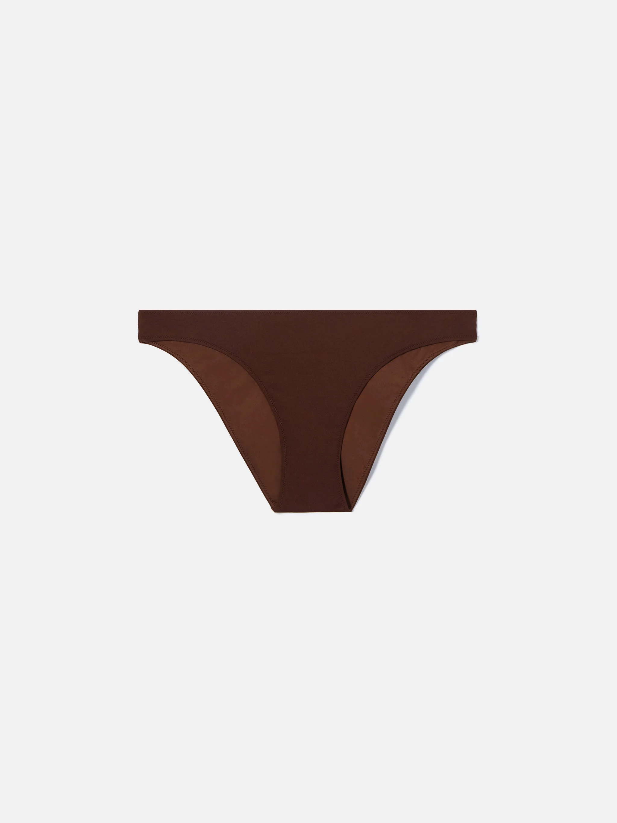 Classic Maia bikini bottoms in brown stretch fabric