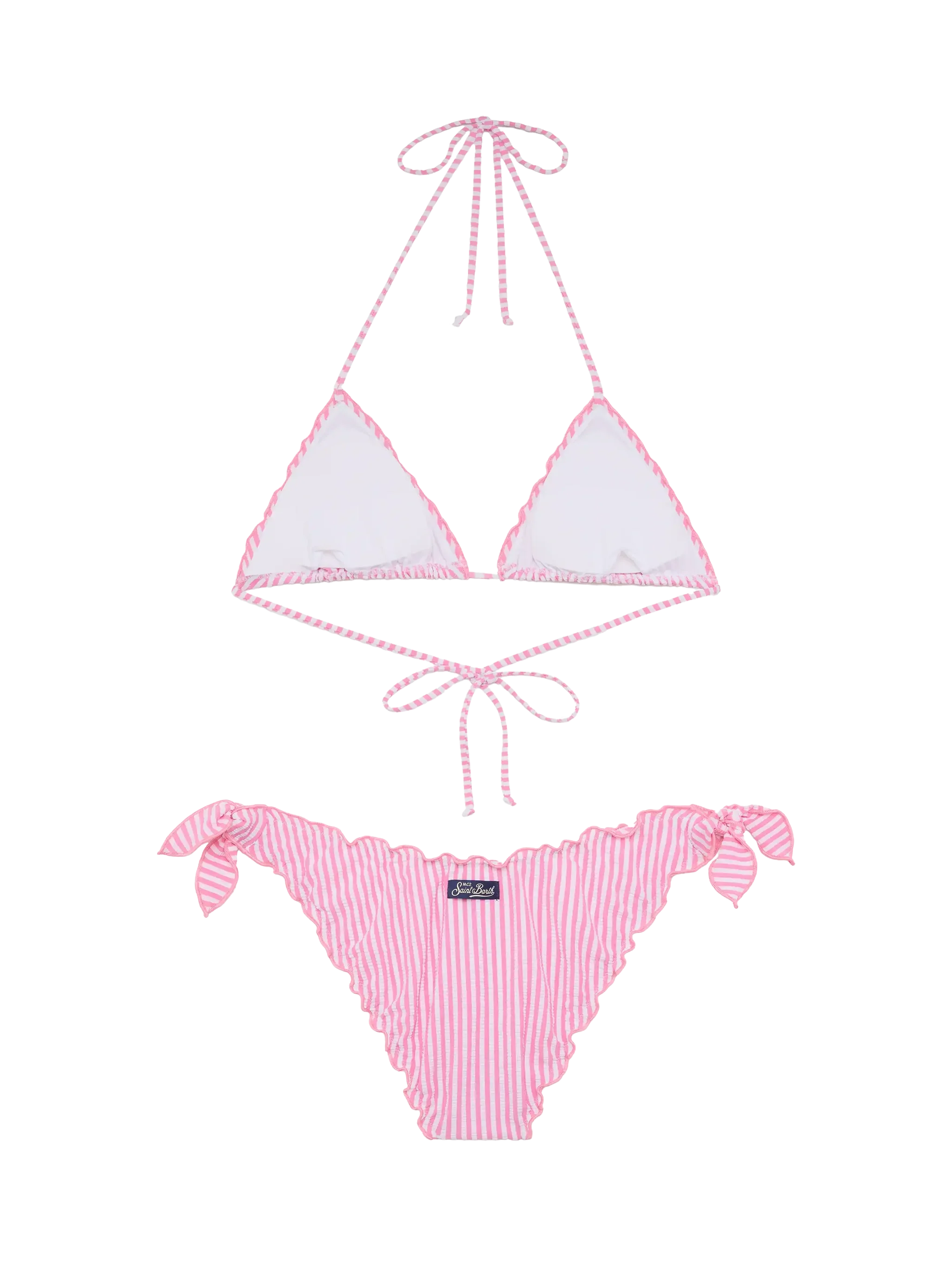 Classic seersucker triangle bikini Sagittarius Moon with striped print - Image 3