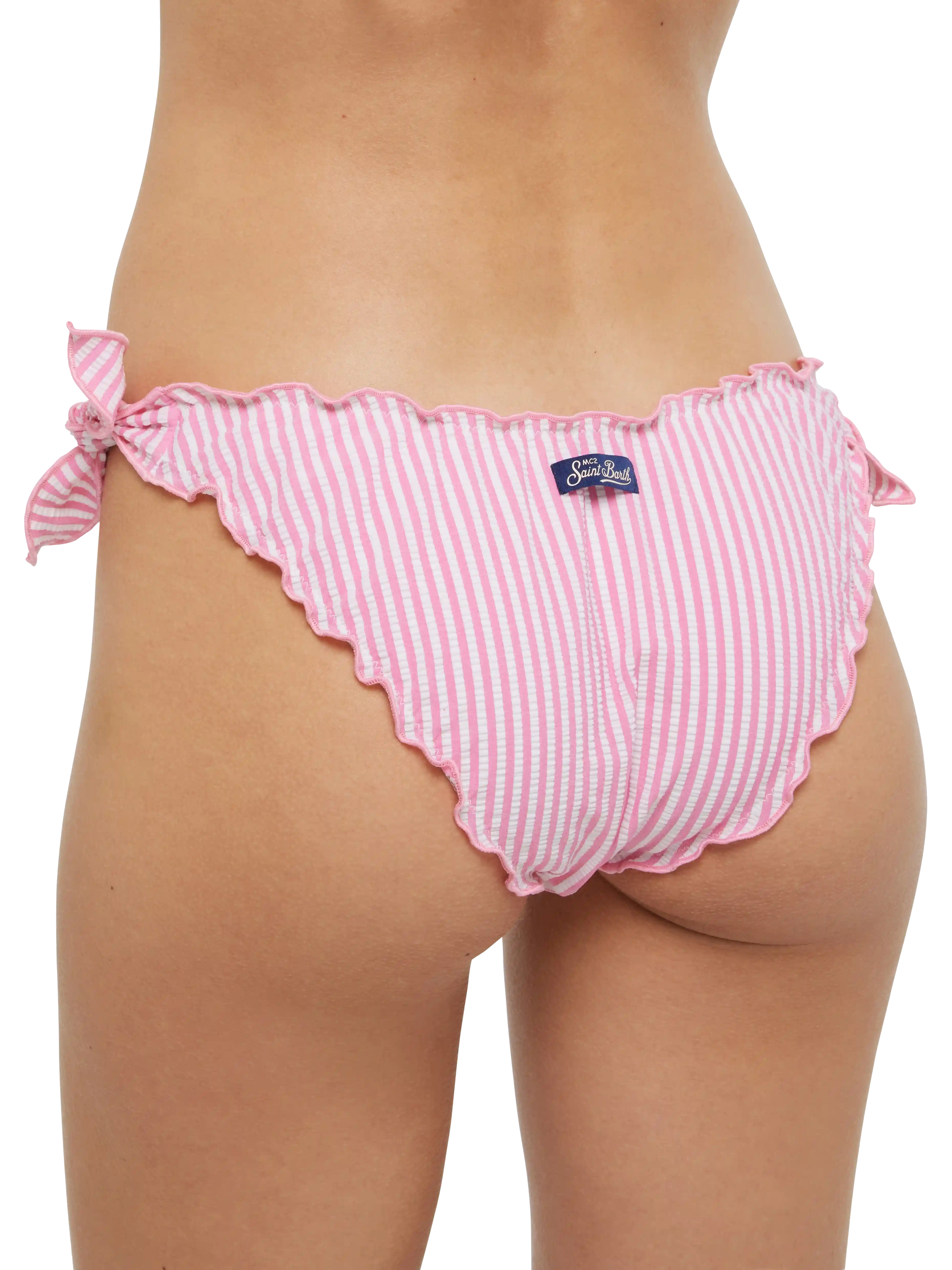 Classic seersucker triangle bikini Sagittarius Moon with striped print - Image 6
