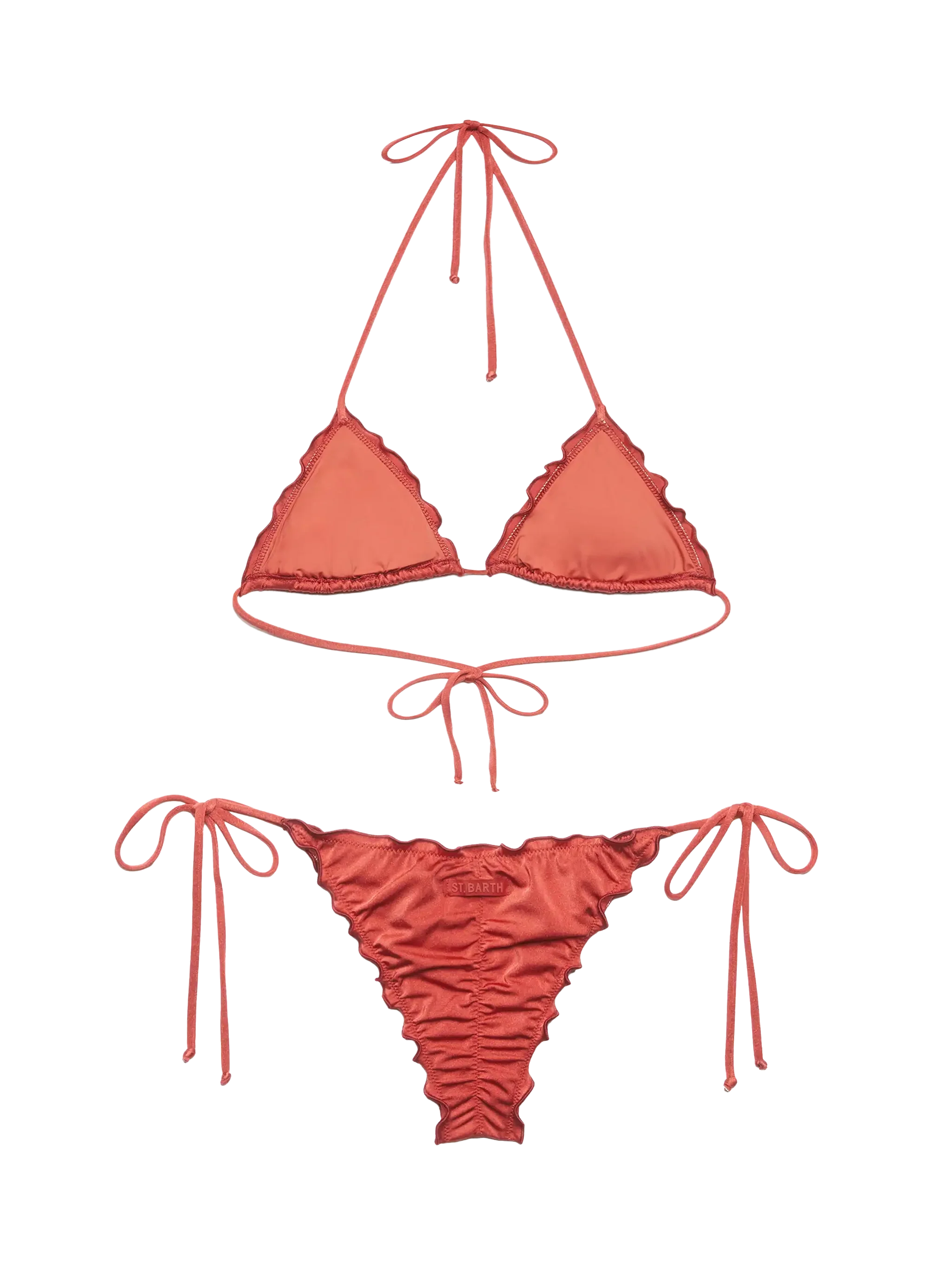 Classic triangle bikini Sagittarius Miami in shimmer brick red - Image 3