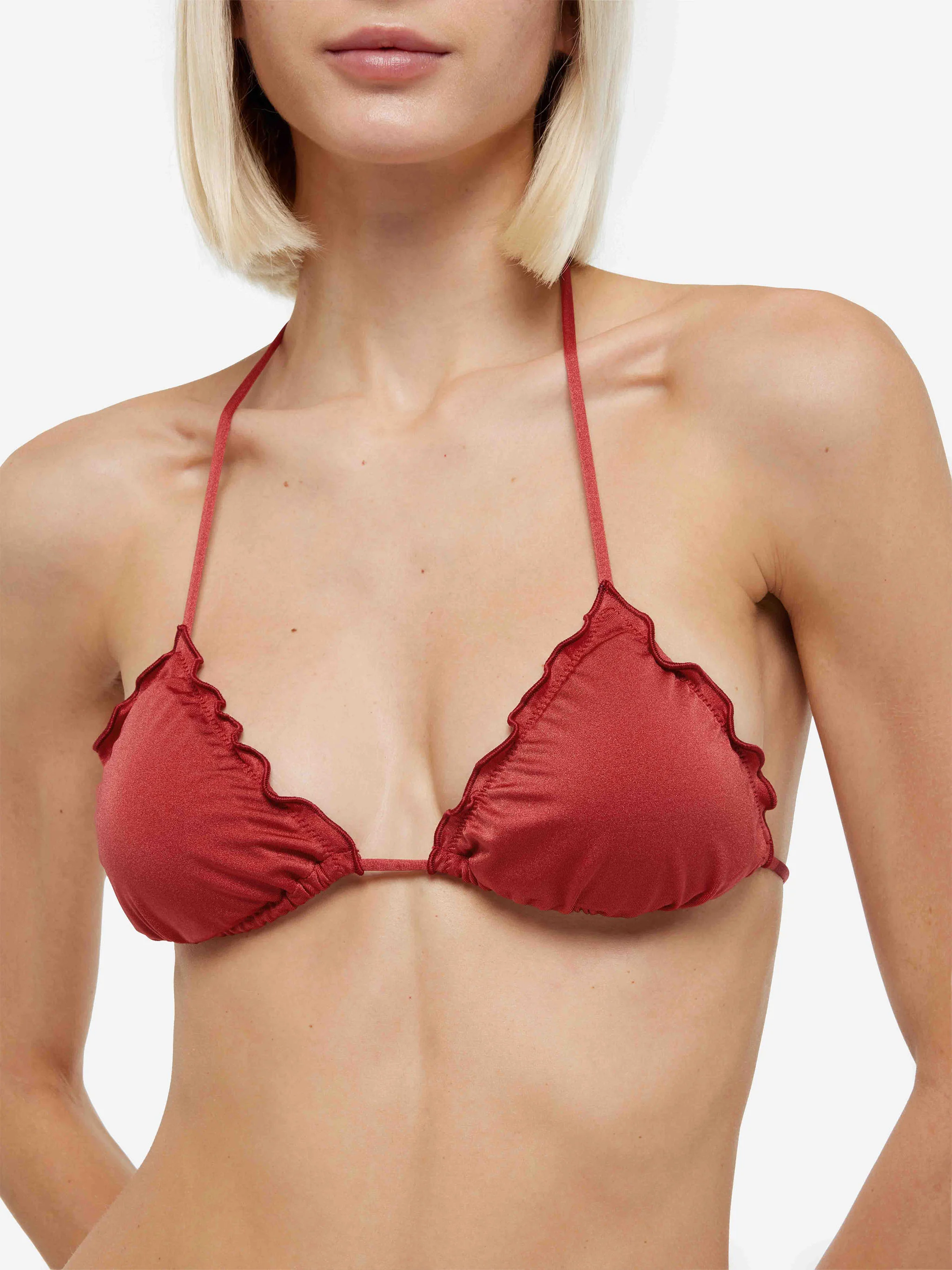 Classic triangle bikini Sagittarius Miami in shimmer brick red - Image 6