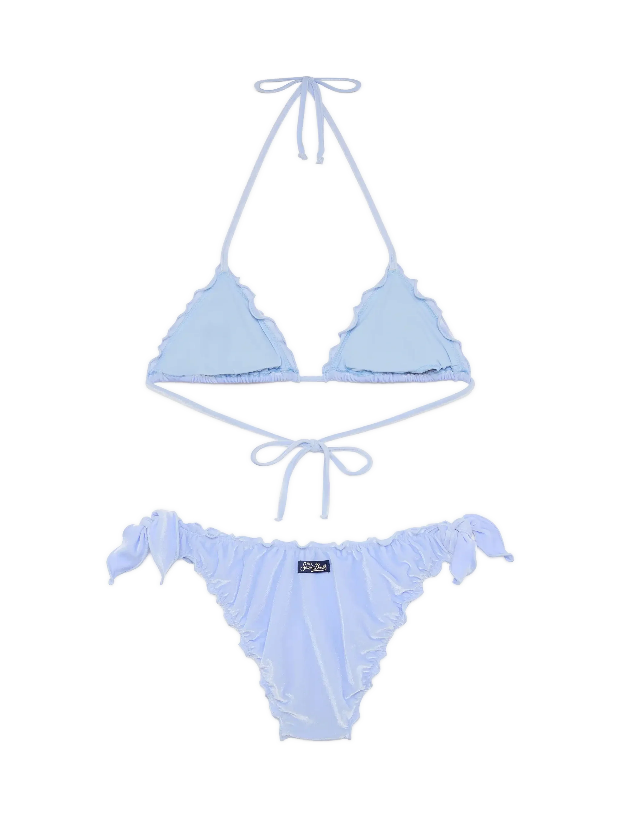 Classic triangle bikini Sagittarius Moon in light blue velvet - Image 3