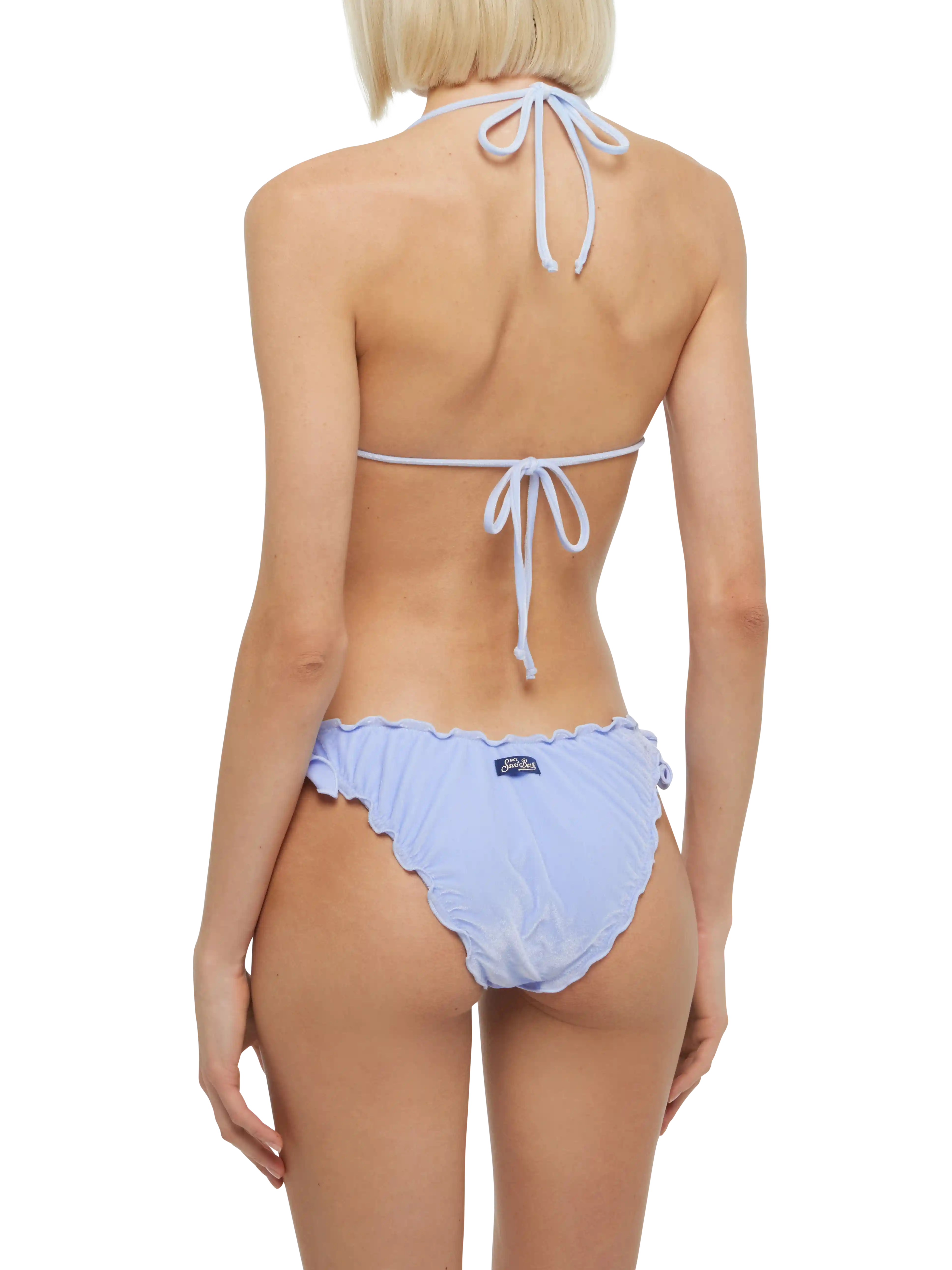 Classic triangle bikini Sagittarius Moon in light blue velvet - Image 4