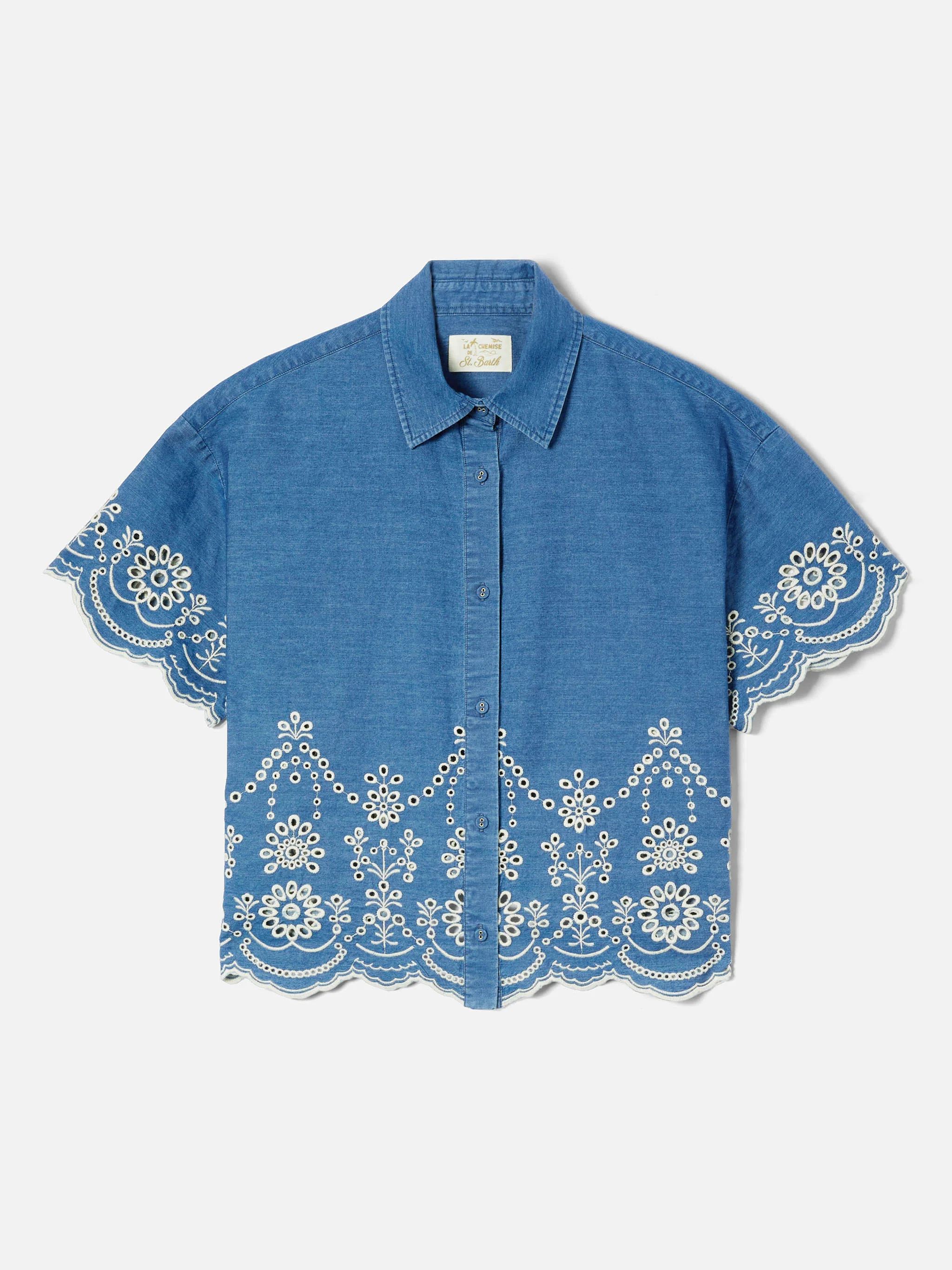 Clementine chambray shirt with floral embroidery - Image 5