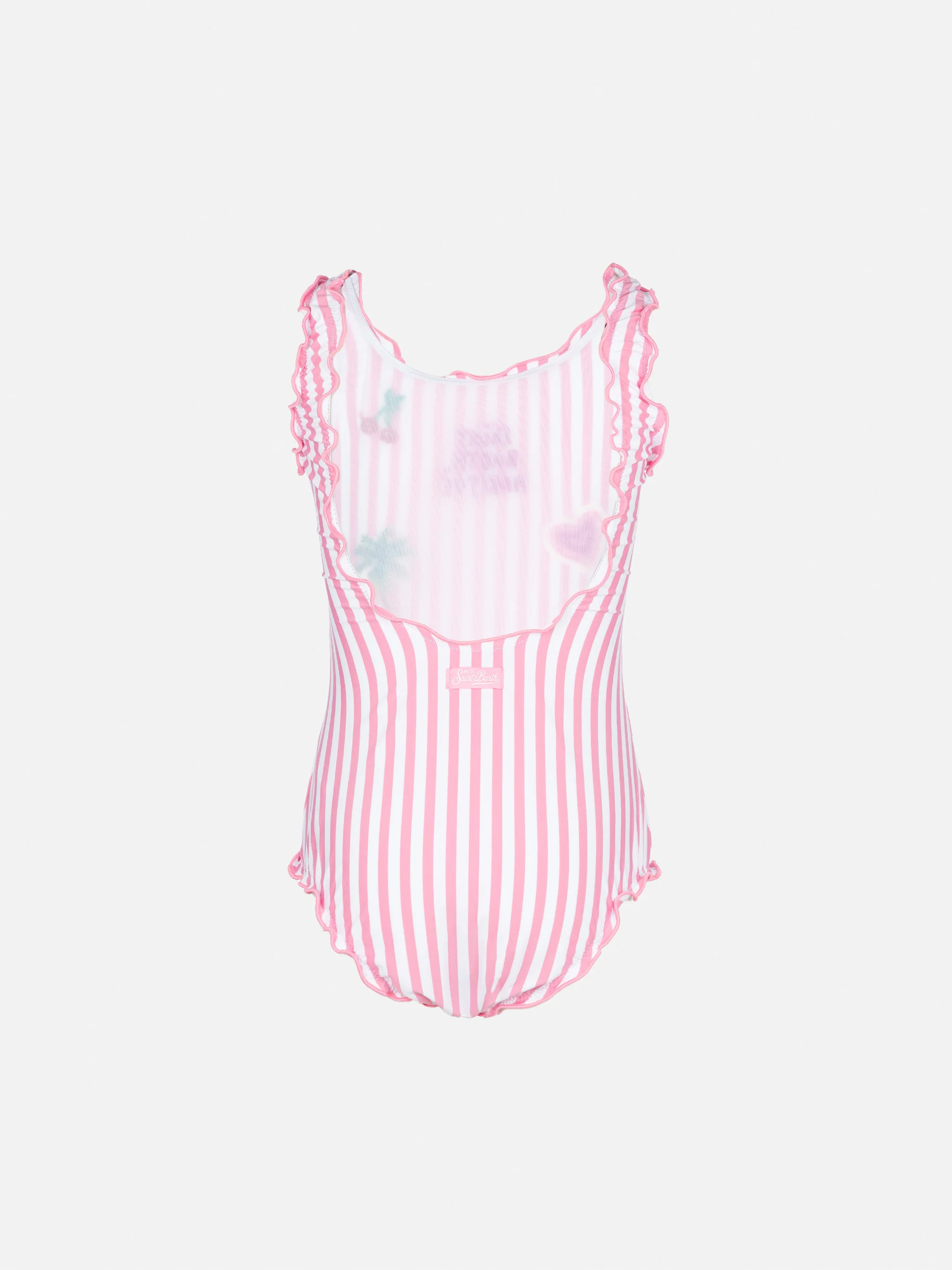 Clio one-piece swimsuit with pink striped print - Image 2