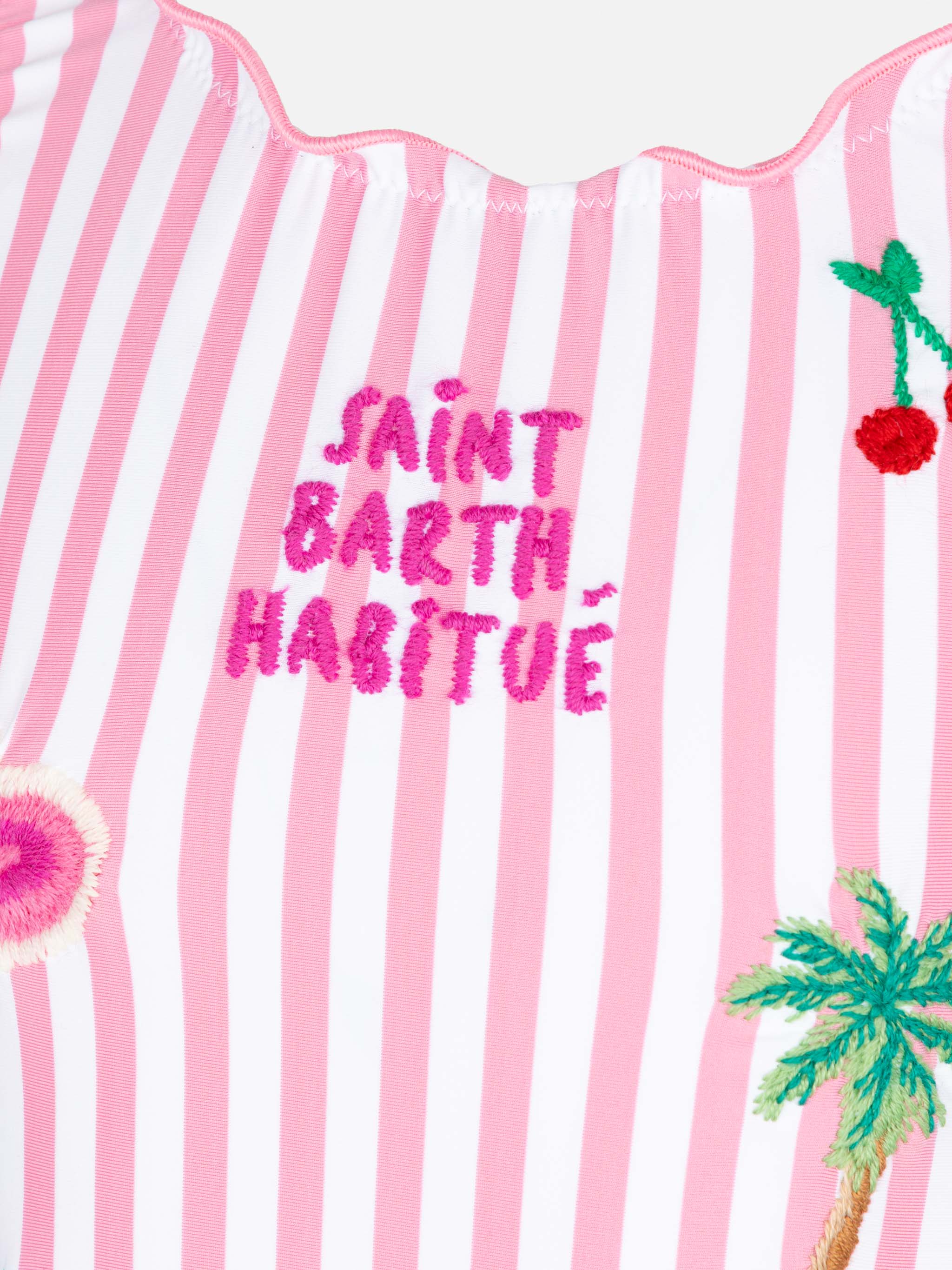 Clio one-piece swimsuit with pink striped print - Image 3