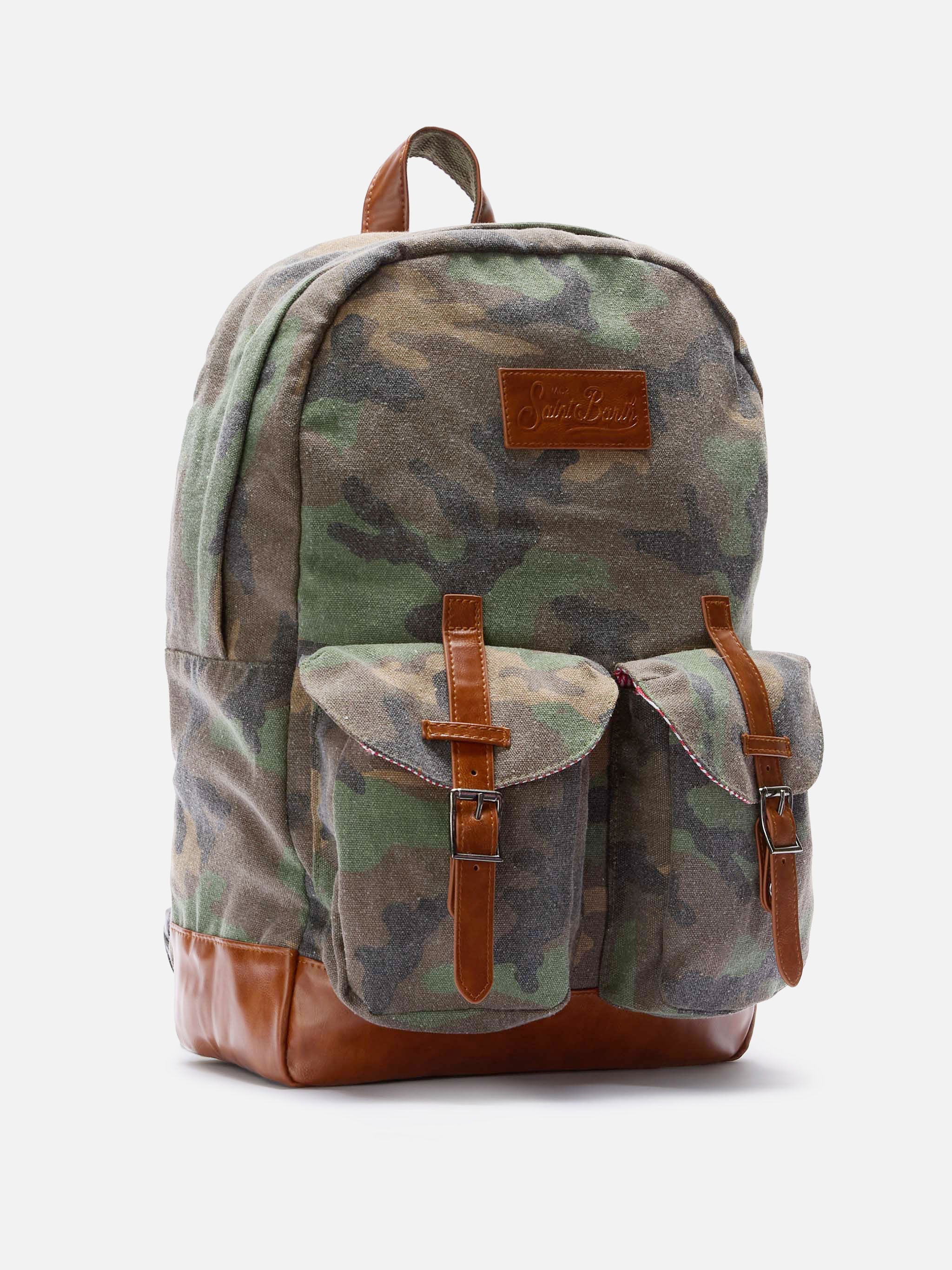 Cody canvas backpack with camouflage print - Image 3