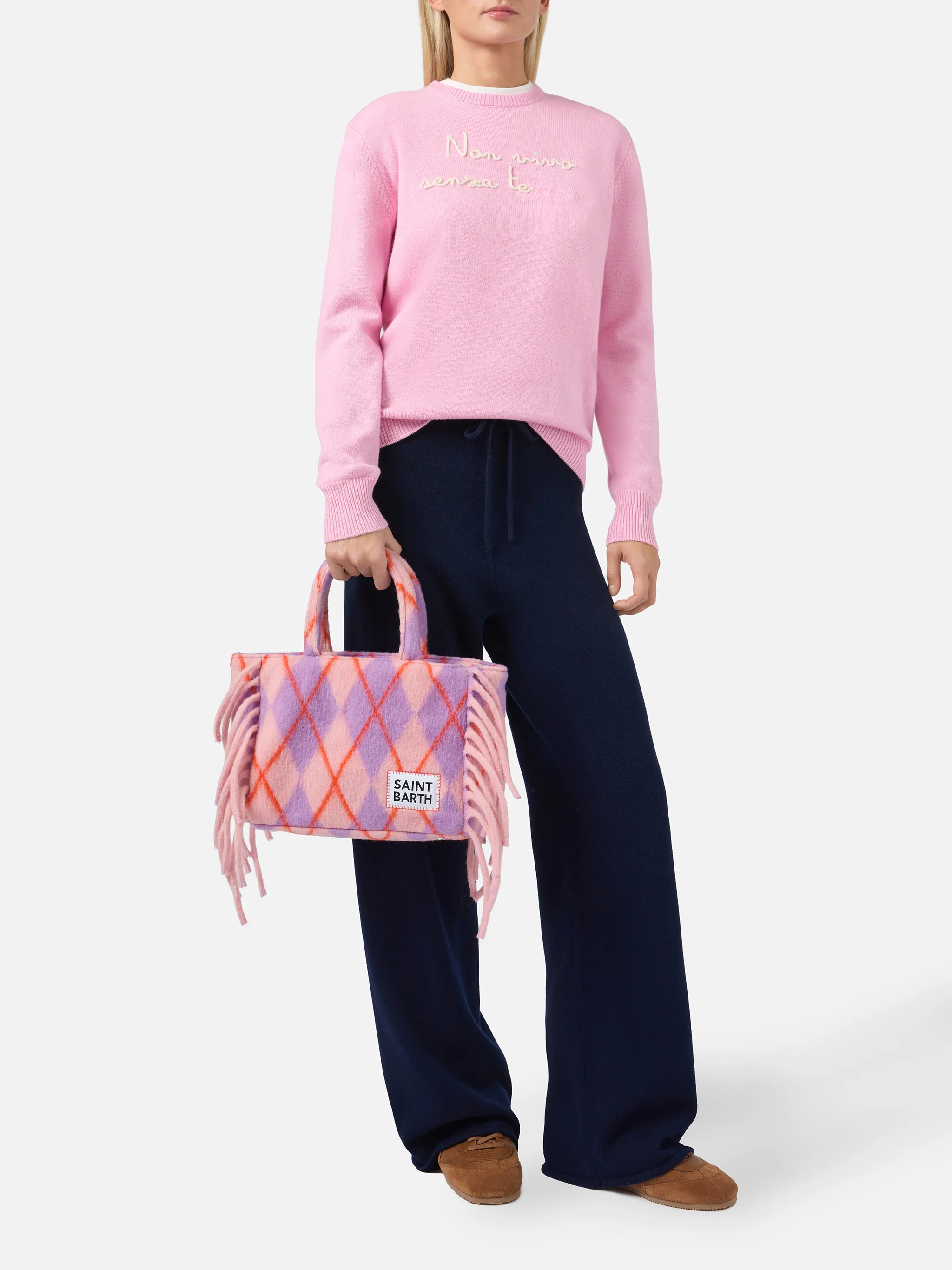 Colette Blanket handbag with argyle print - Image 2