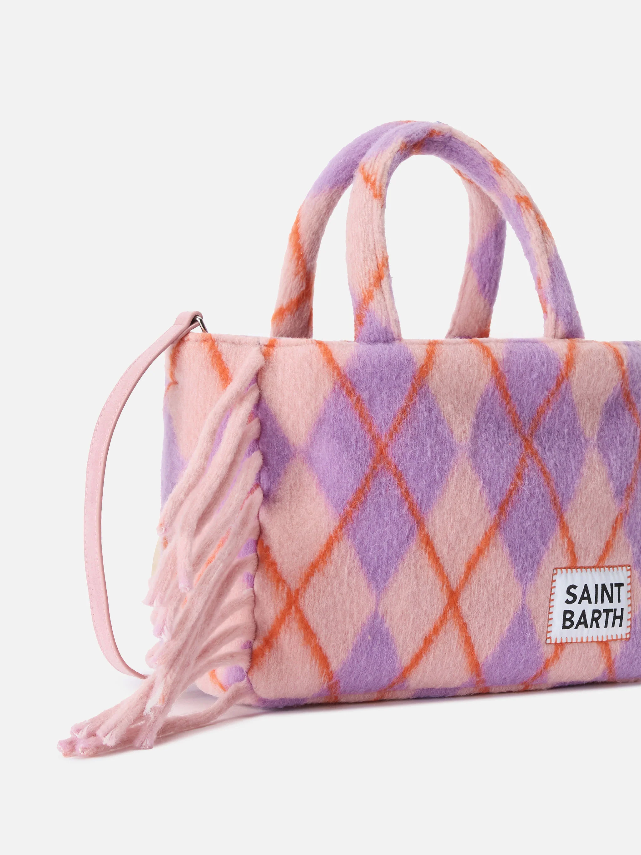 Colette Blanket handbag with argyle print - Image 3