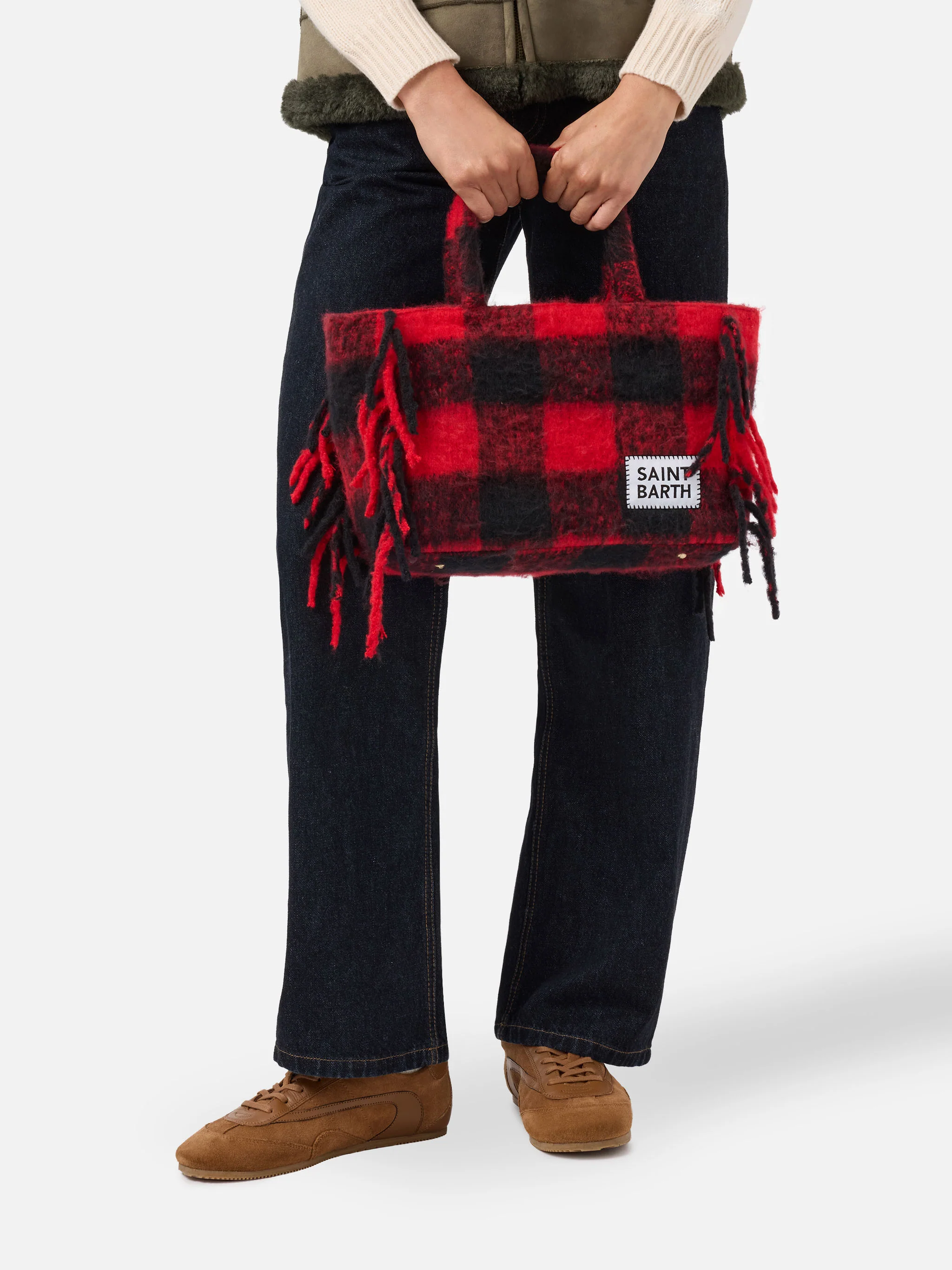 Colette blanket handbag with check print - Image 2
