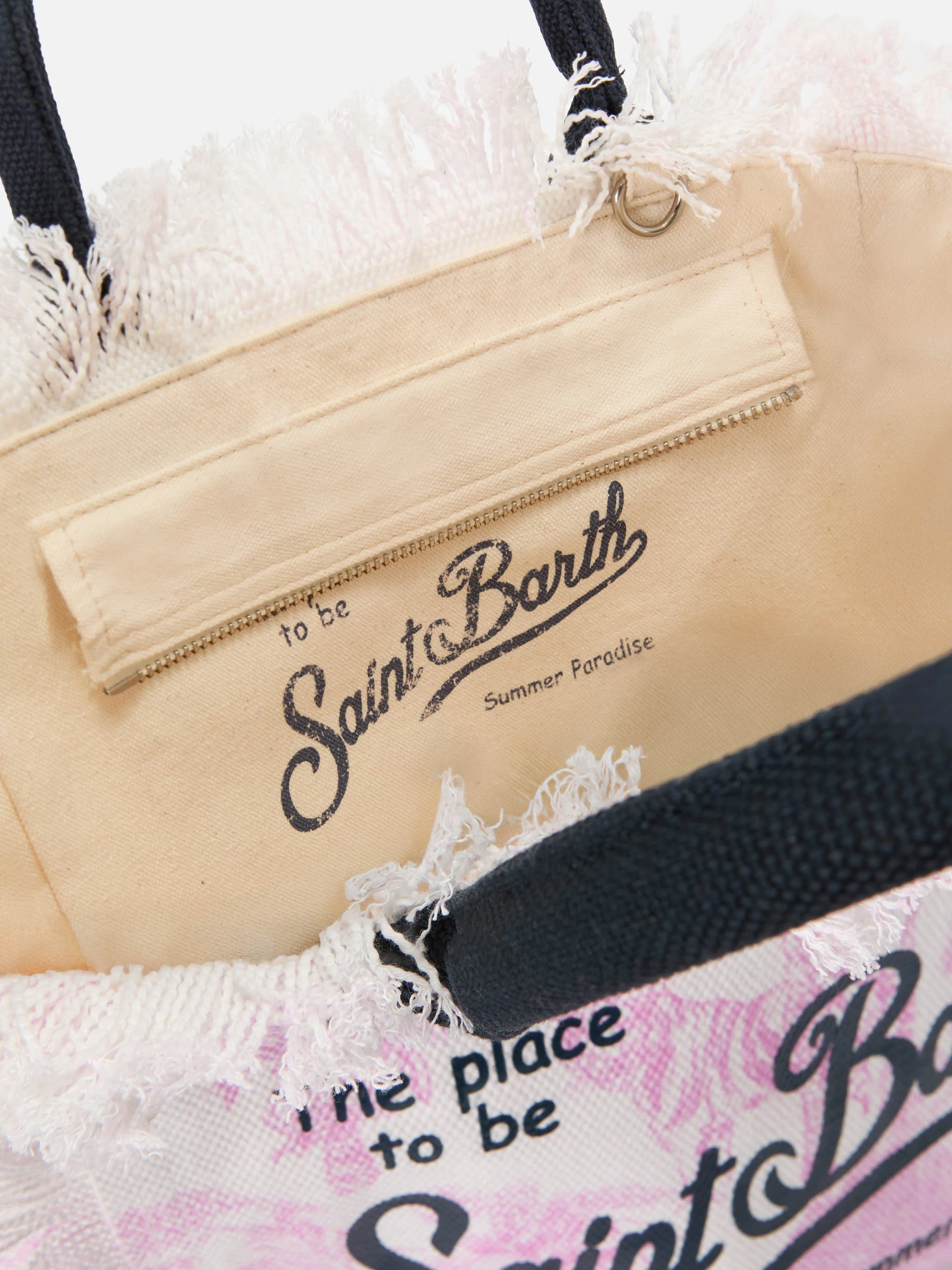 Colette canvas bag with pink toile de Jouy print - Image 4