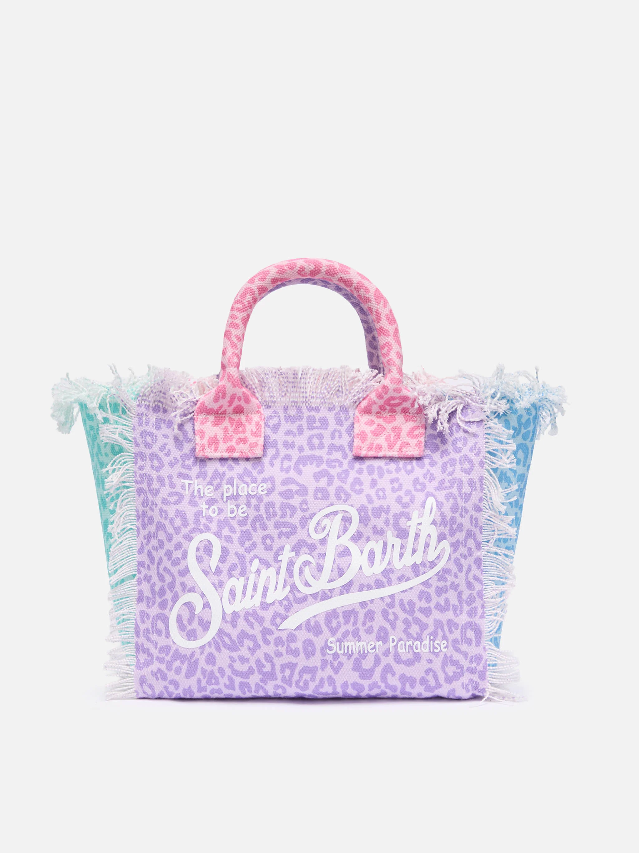 Colette cotton canvas handbag with multicolor animalier print - Image 4