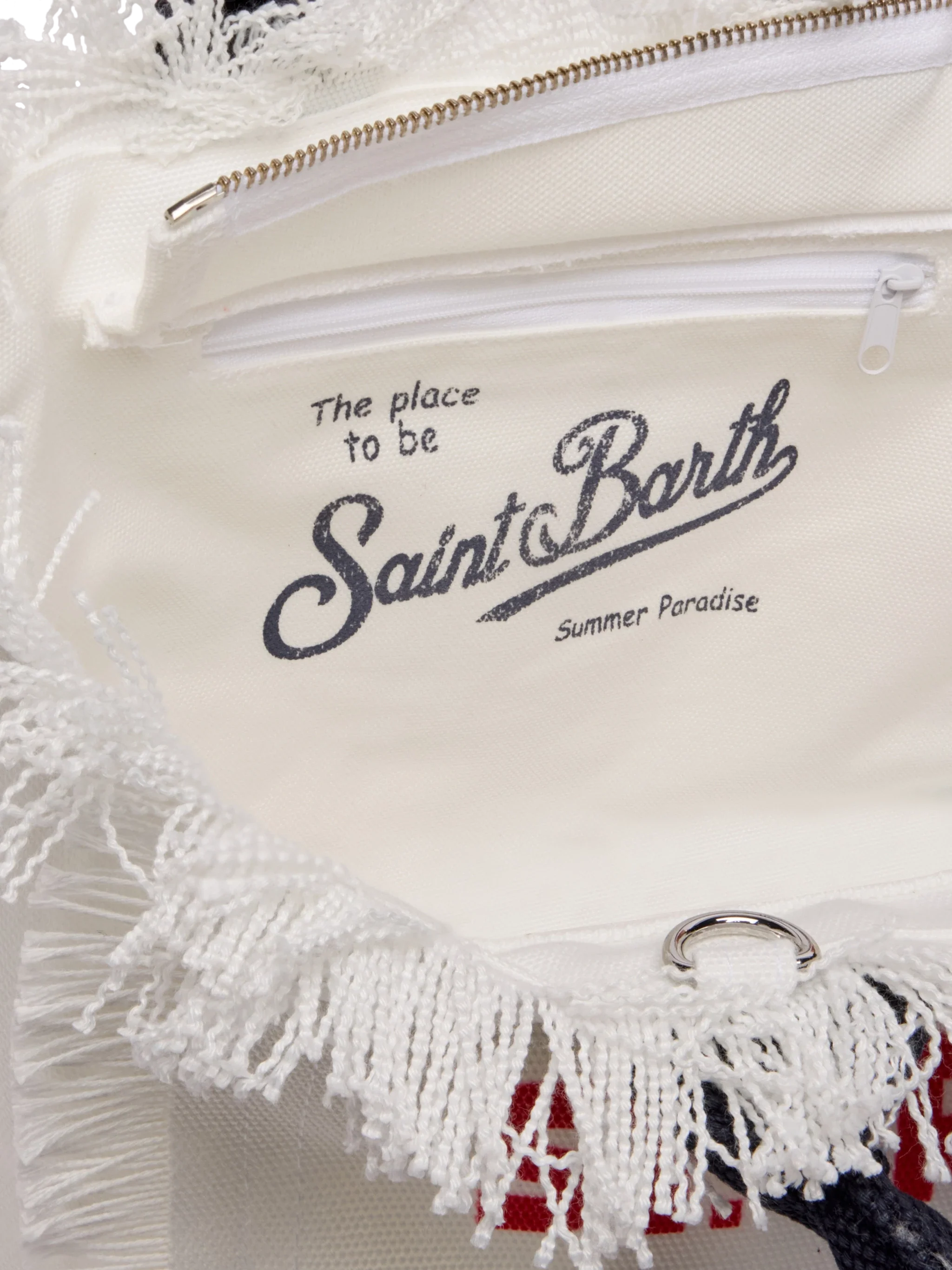 Colette cotton canvas handbag with St. Tropez postcard print - Image 5