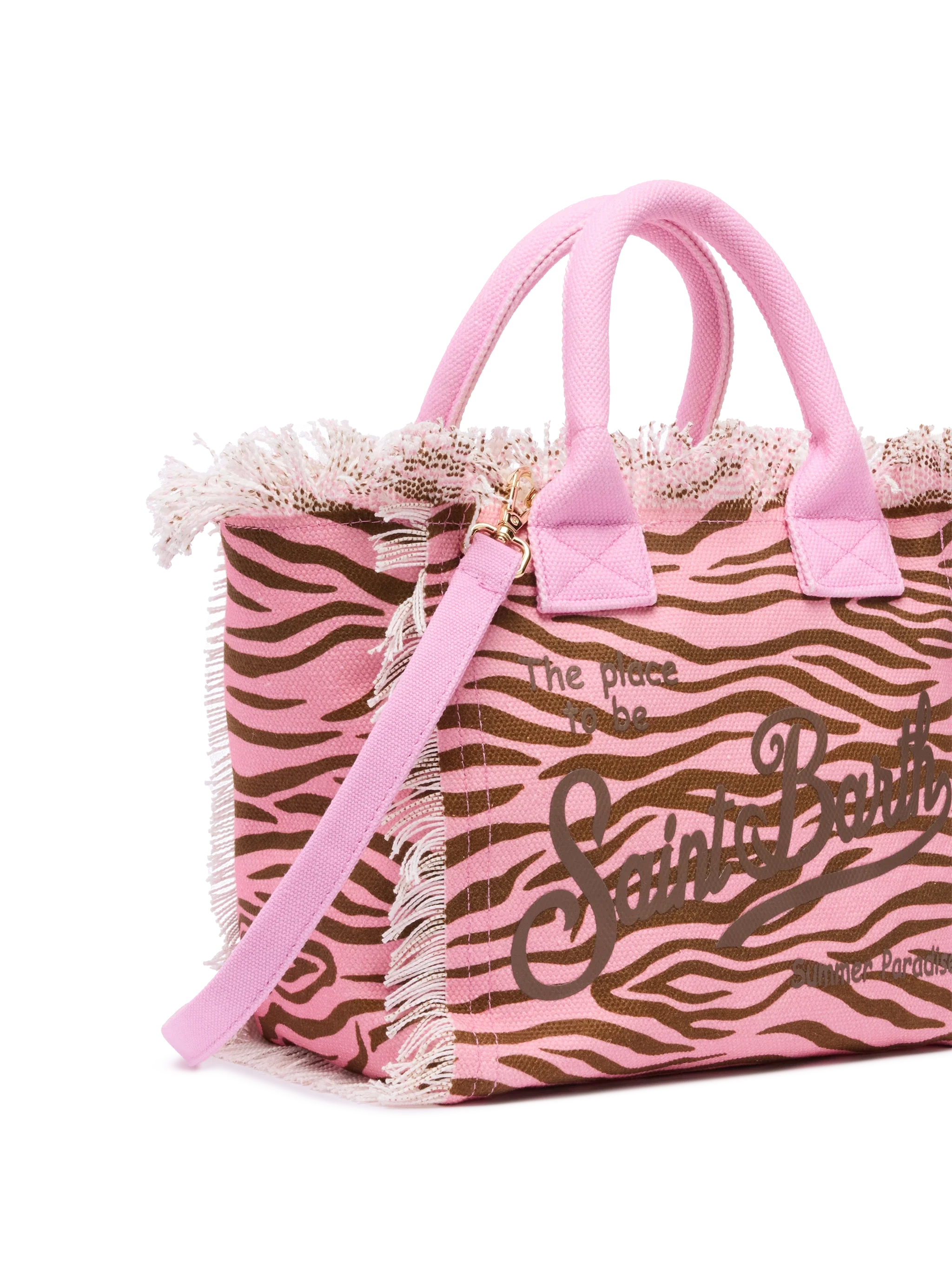 Colette cotton canvas handbag with zebra print - Image 3