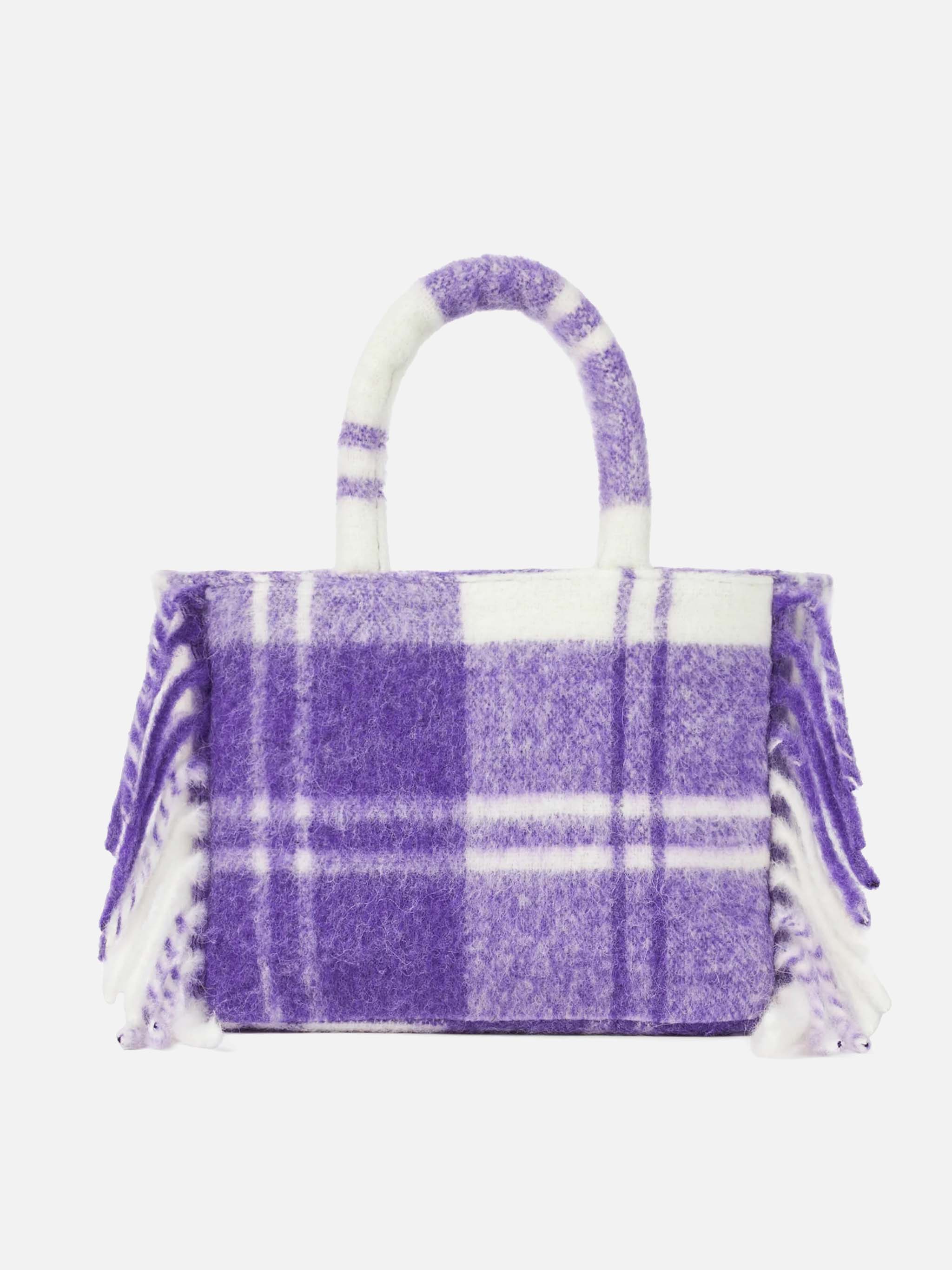 Colette blanket handbag with tartan print - Image 4