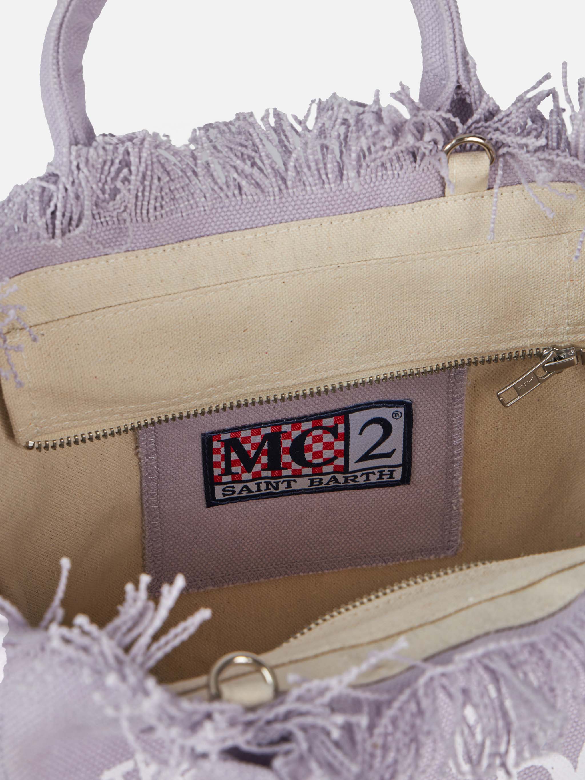 Colette lilac cotton canvas handbag - Image 5