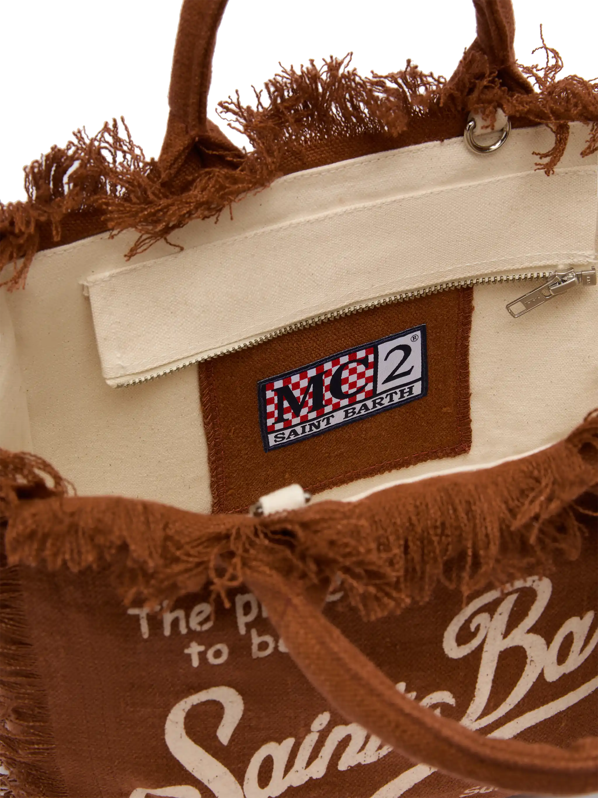 Colette brown handbag in 100% LINEN - Image 5
