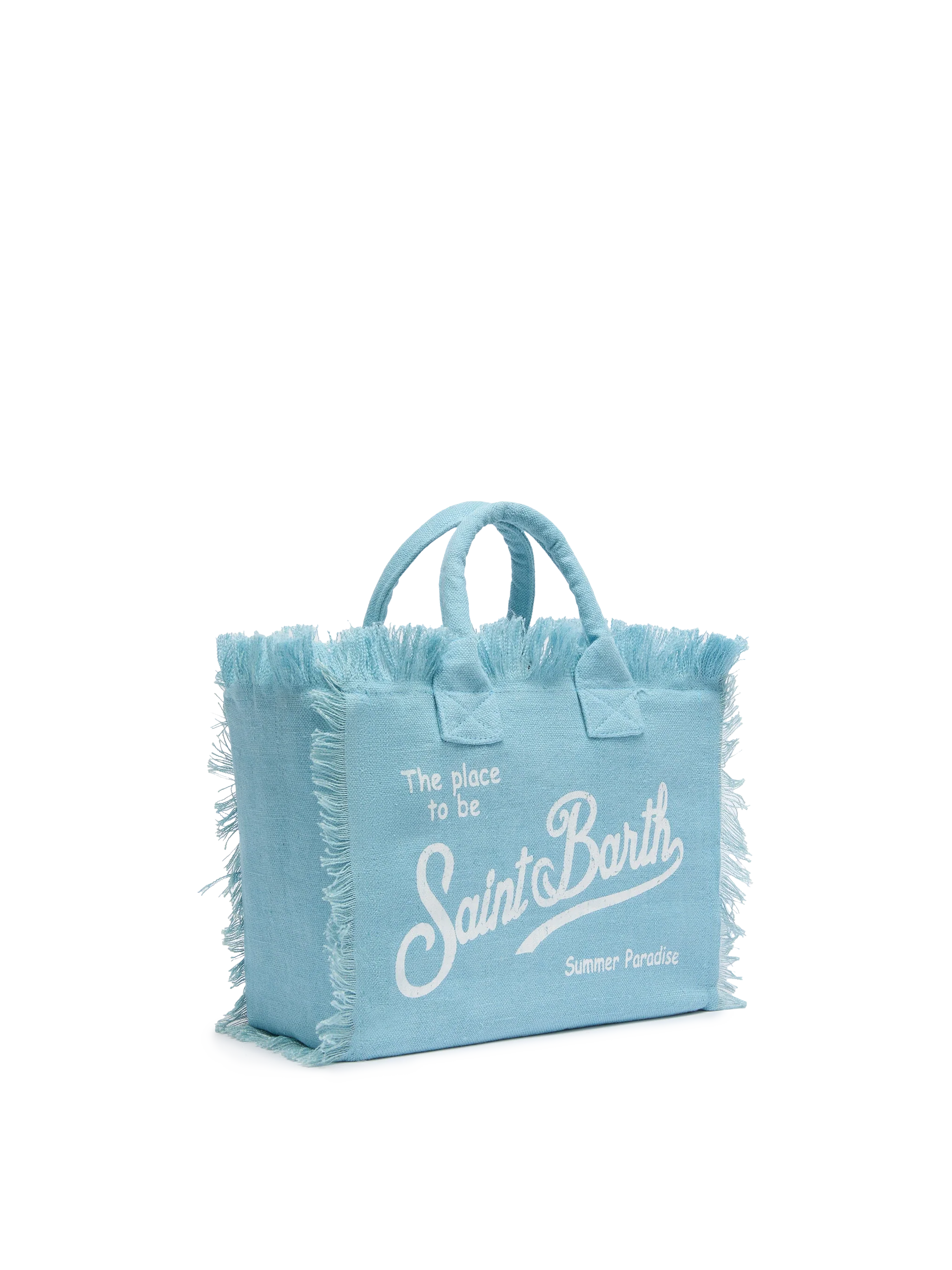 Colette light blue handbag in 100% LINEN - Image 3