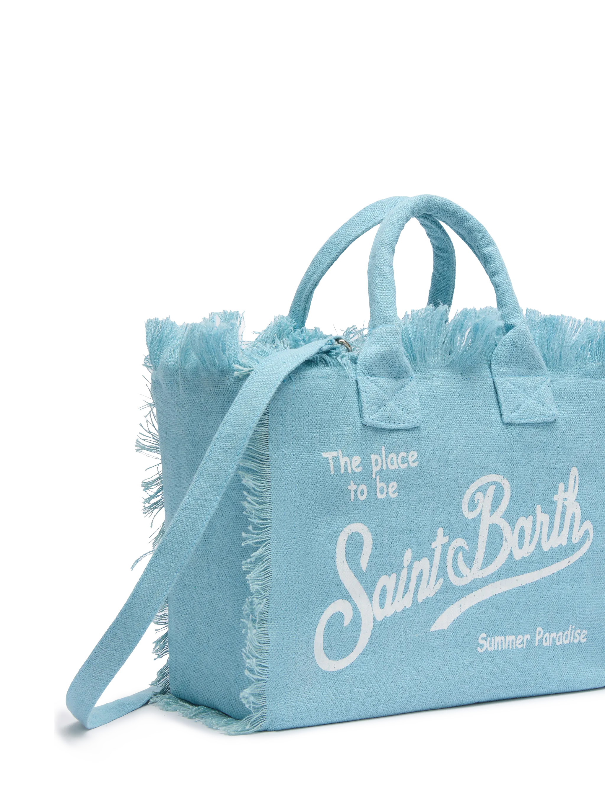 Colette light blue handbag in 100% LINEN - Image 4