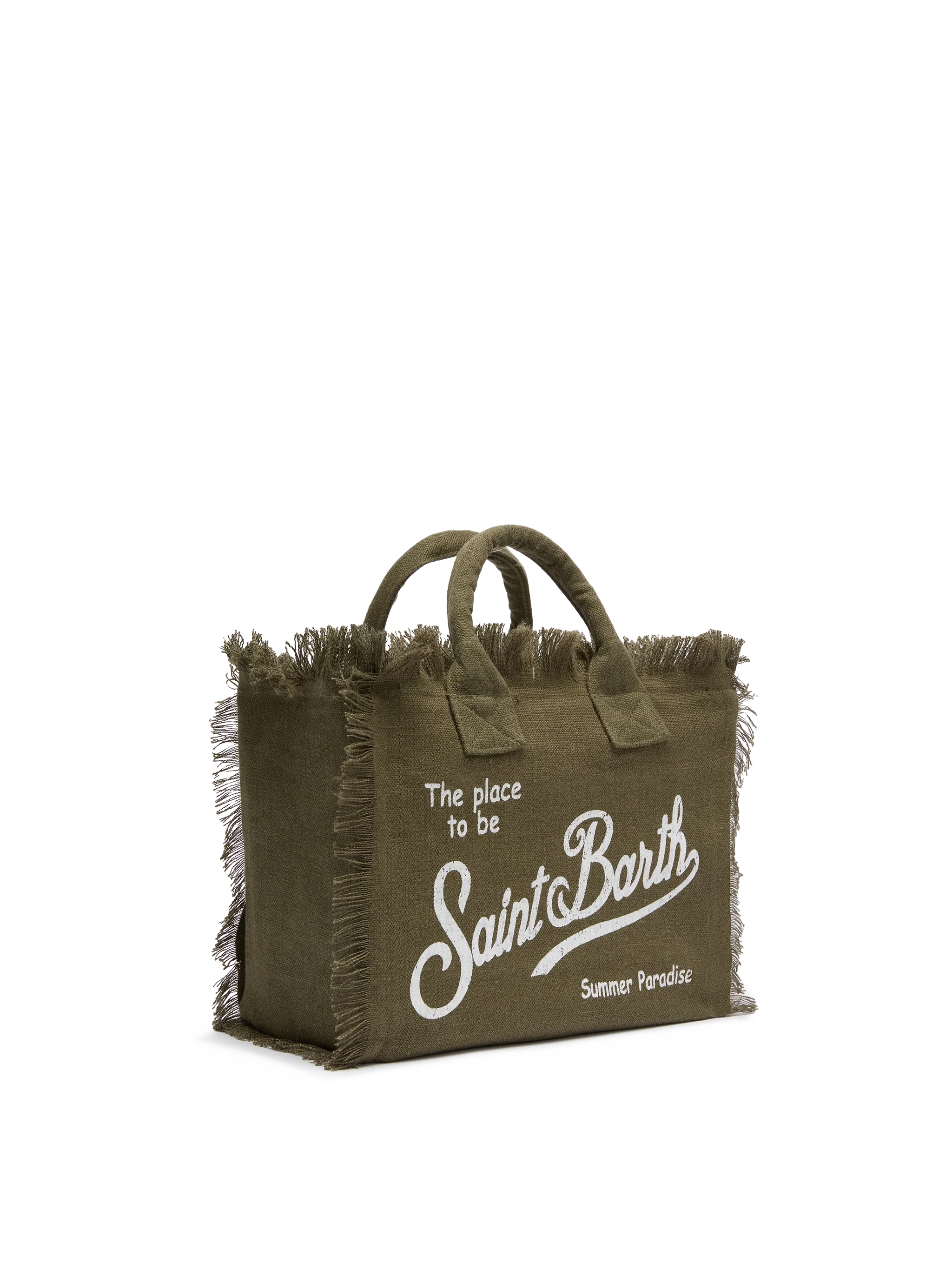 Colette military green handbag in 100% LINEN - Image 3