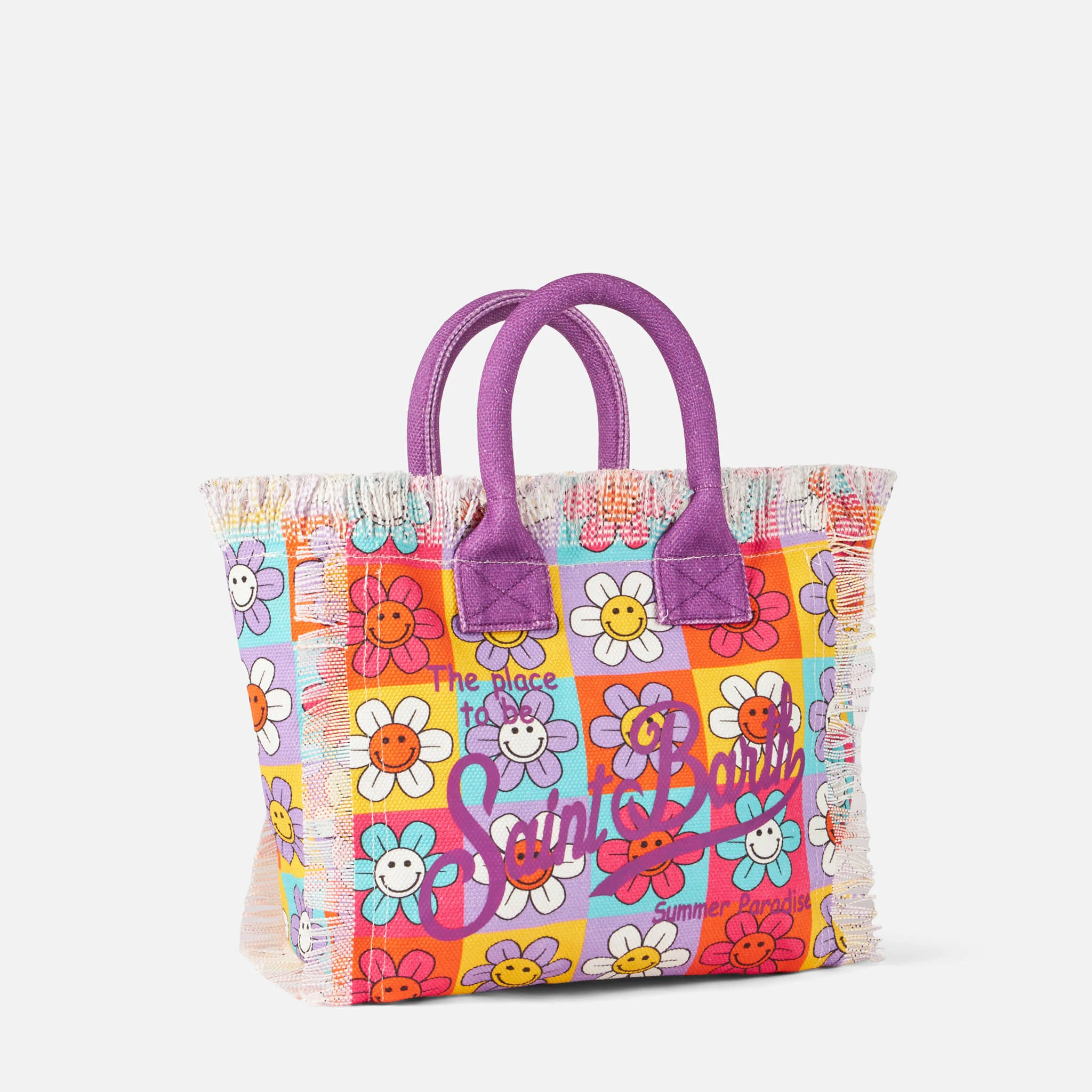 Colette multicolor smiley daisy print canvas handbag - Image 3