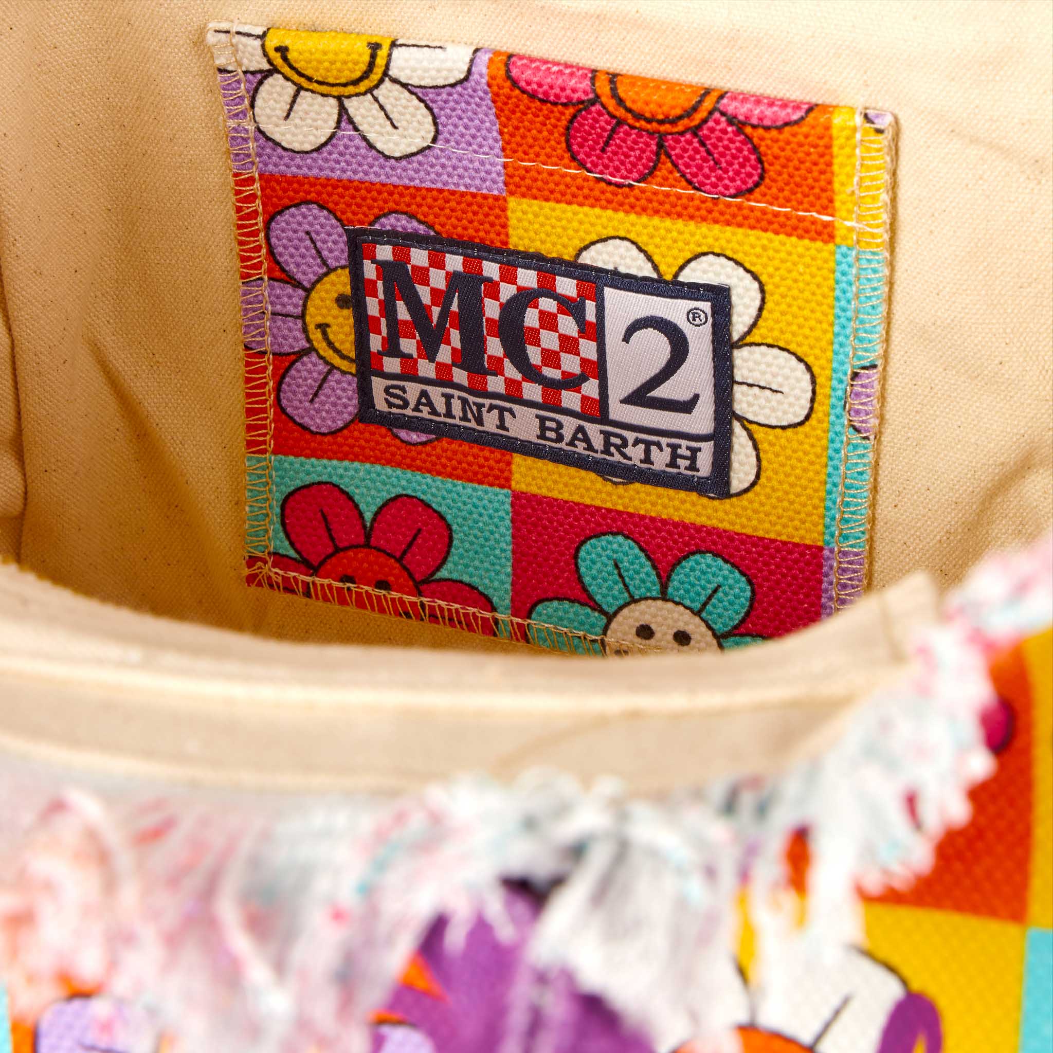 Colette multicolor smiley daisy print canvas handbag - Image 4