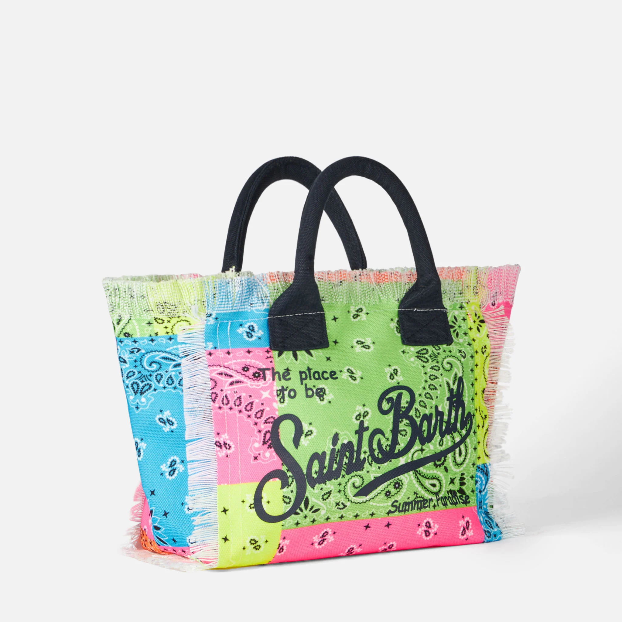 Colette multicolor fluo bandanna print canvas handbag - Image 3