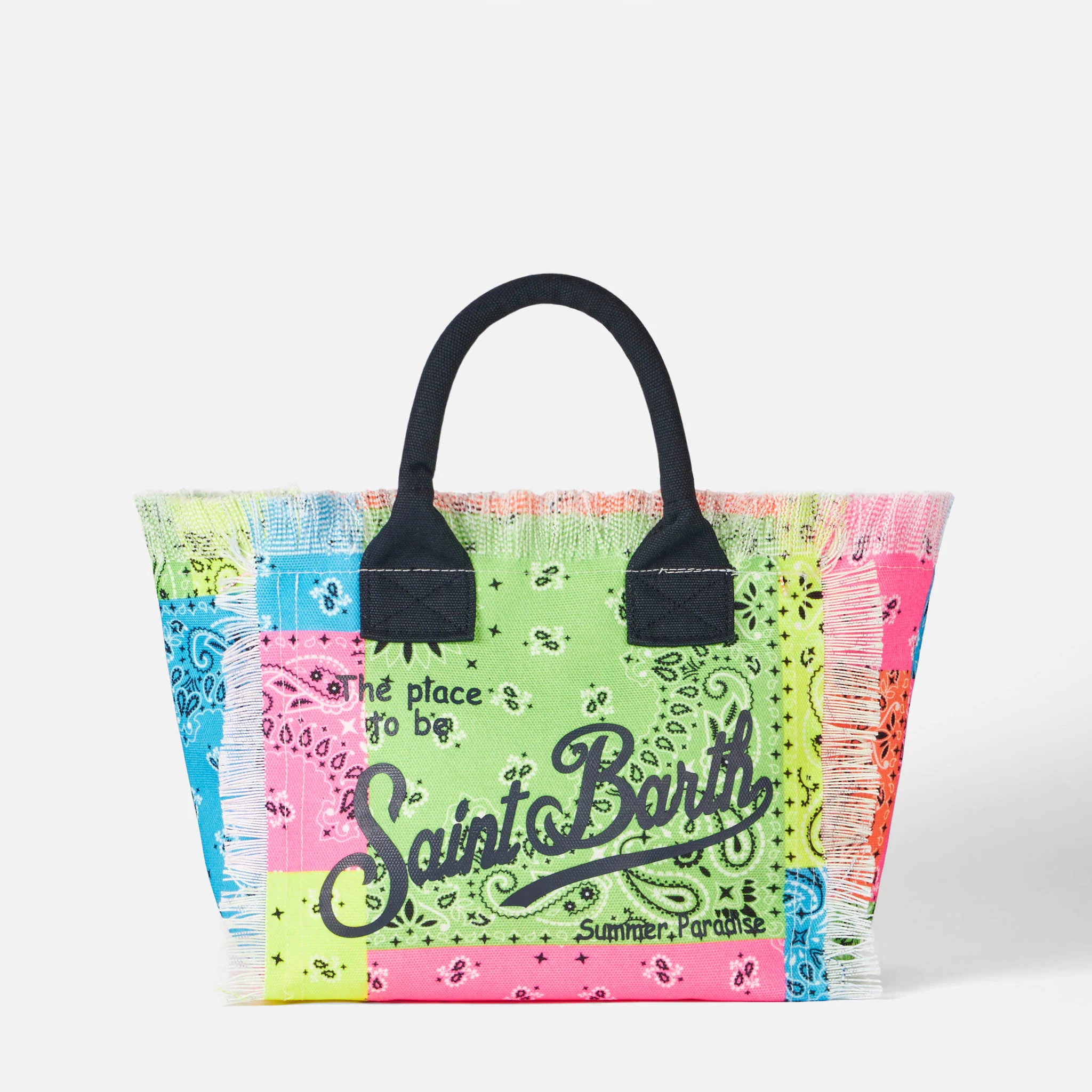 Colette multicolor fluo bandanna print canvas handbag - Image 5