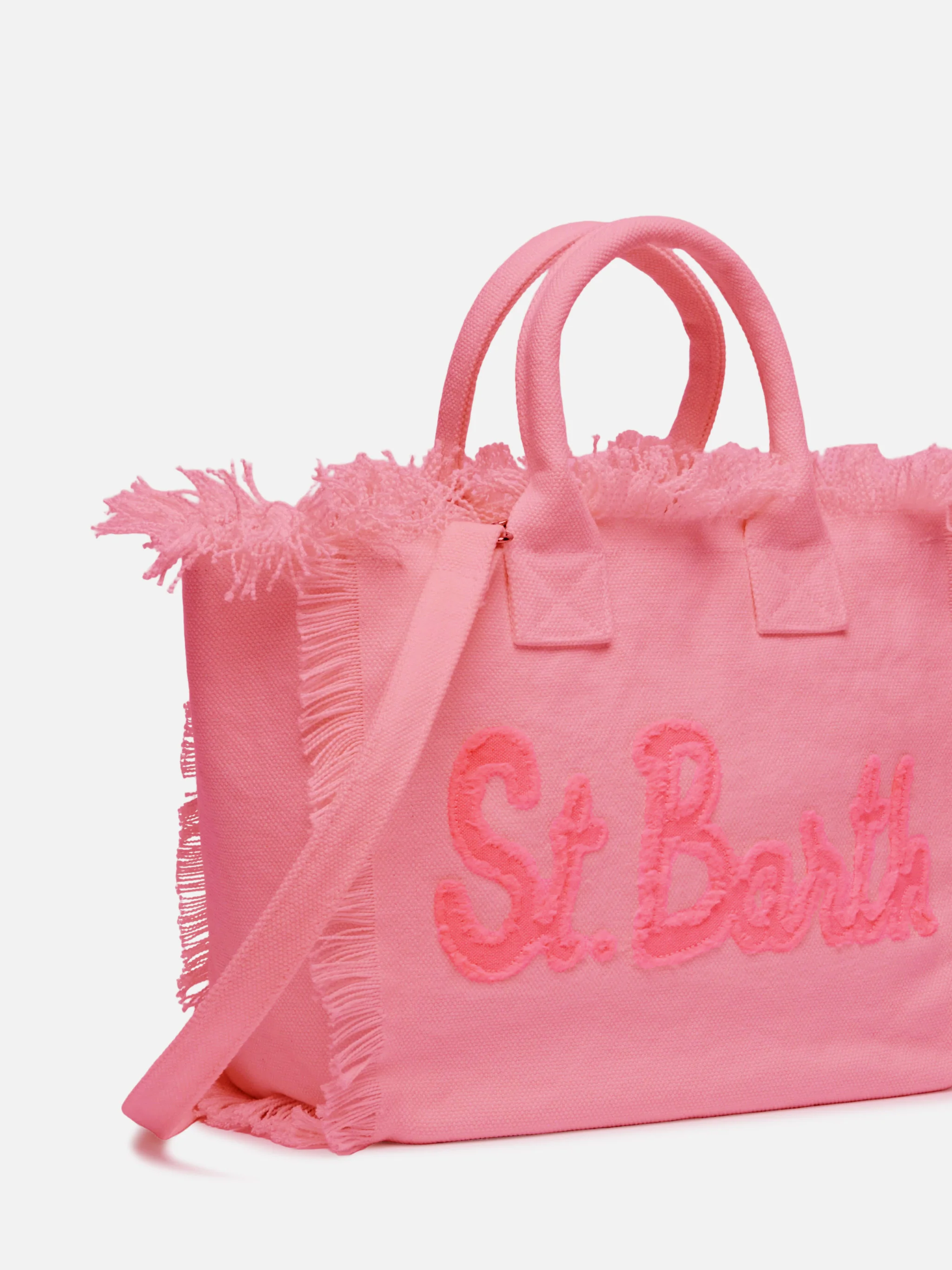Colette pink cotton canvas handbag with patch logo - Image 2