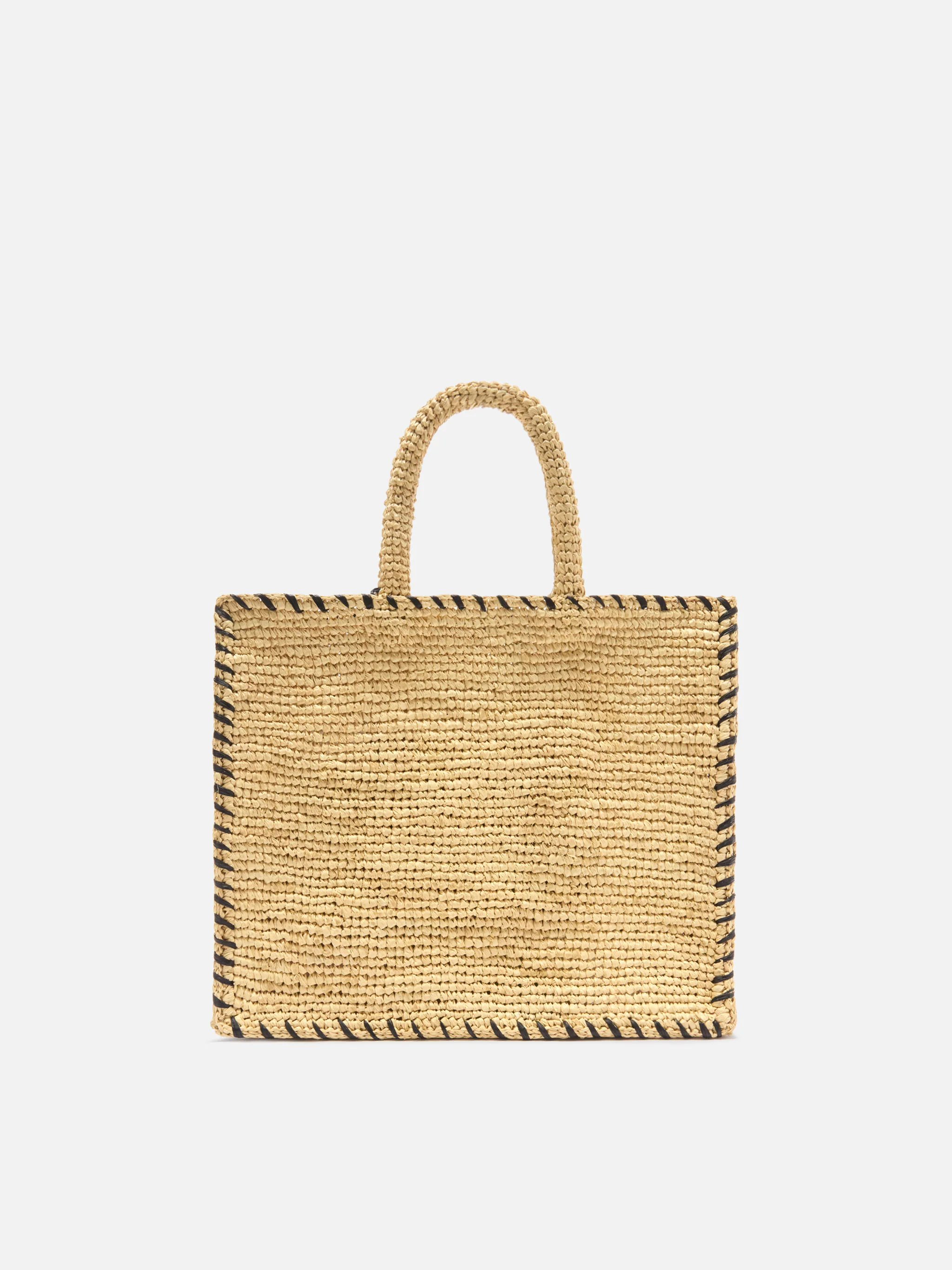 Colette raffia bag with embroidered logo and black contrast trim - Image 4