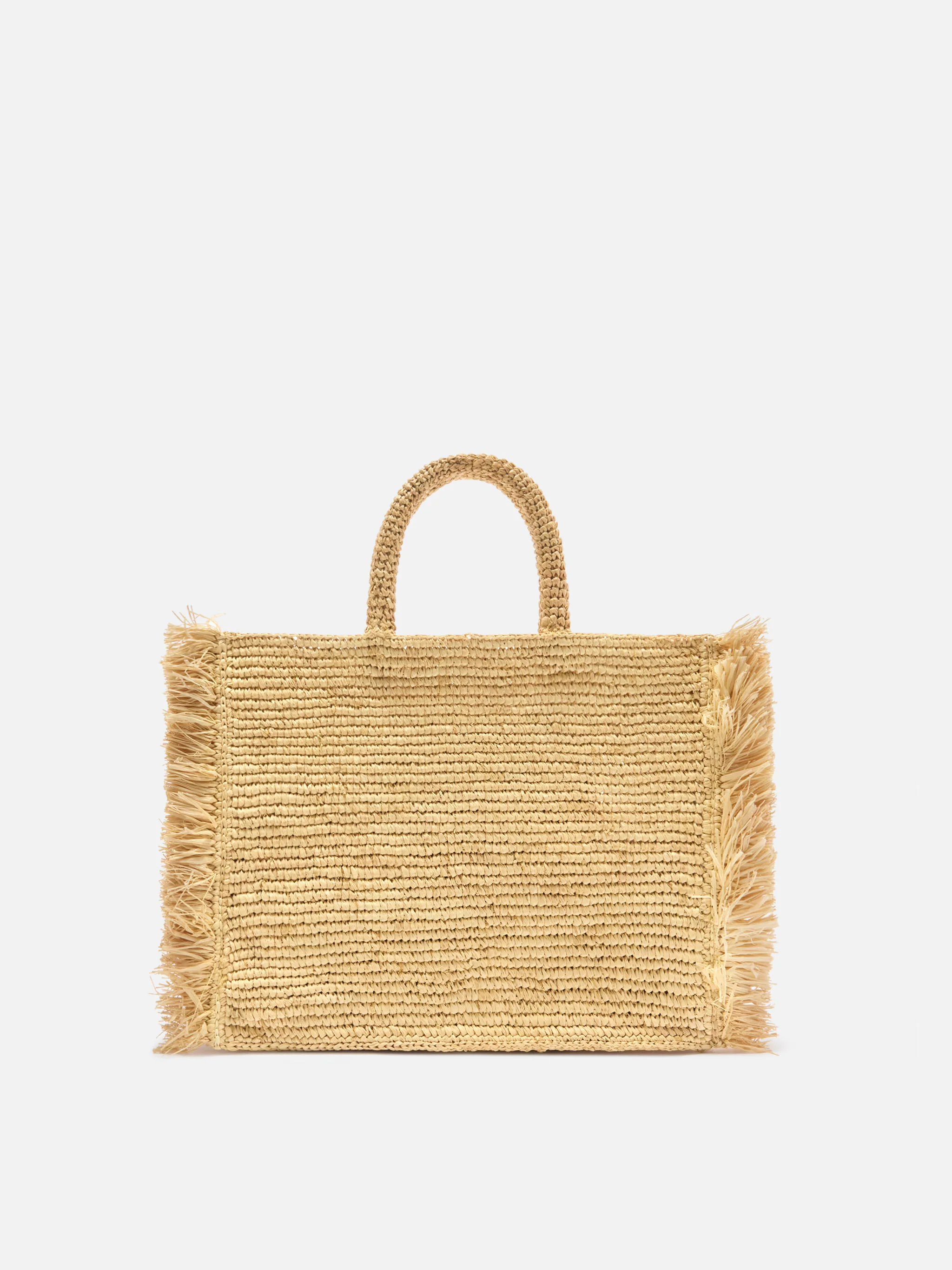 Colette raffia bag with side fringes - Image 4