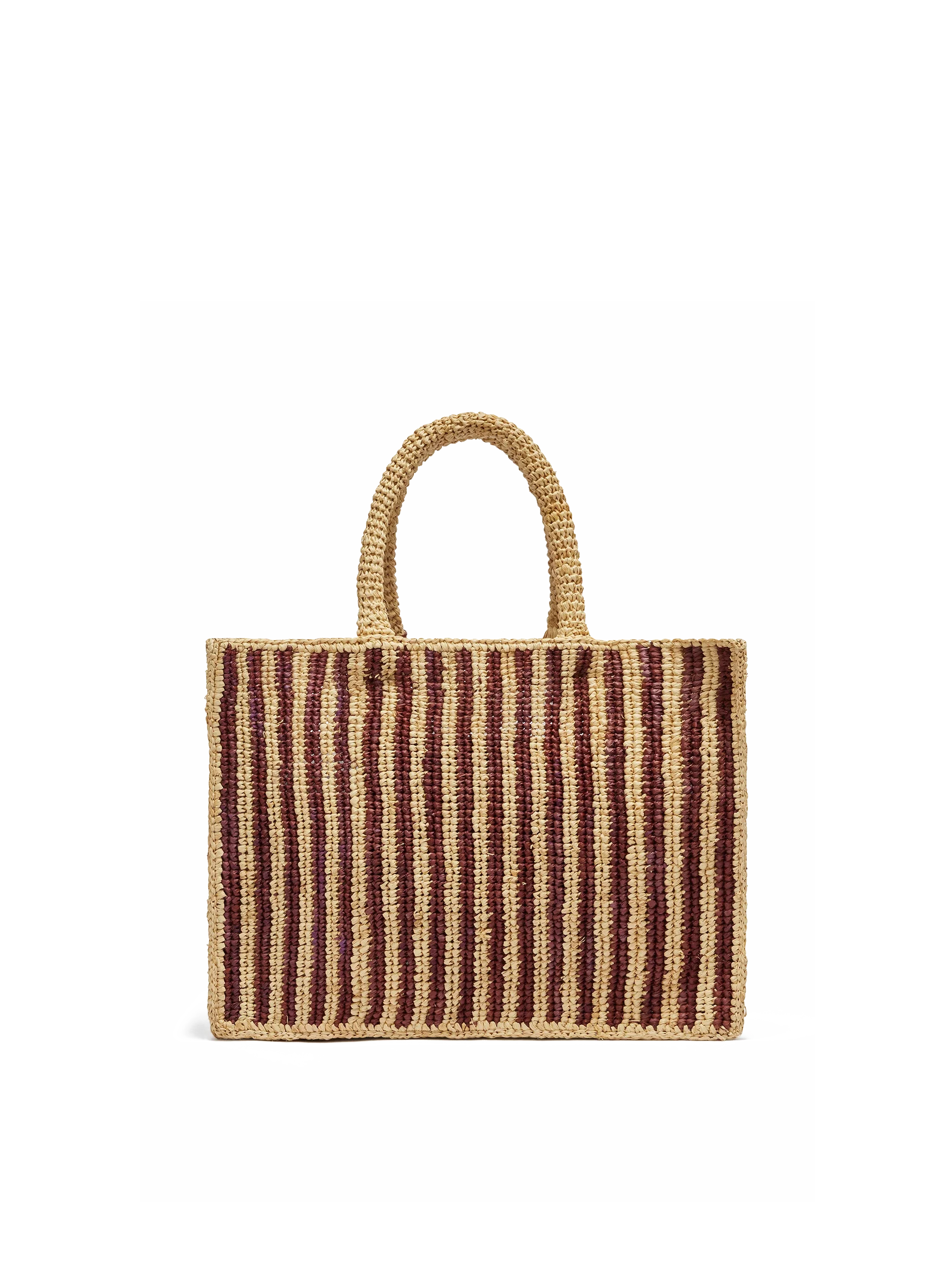 Colette Raffia brown striped handbag with logo embroidery - Image 5