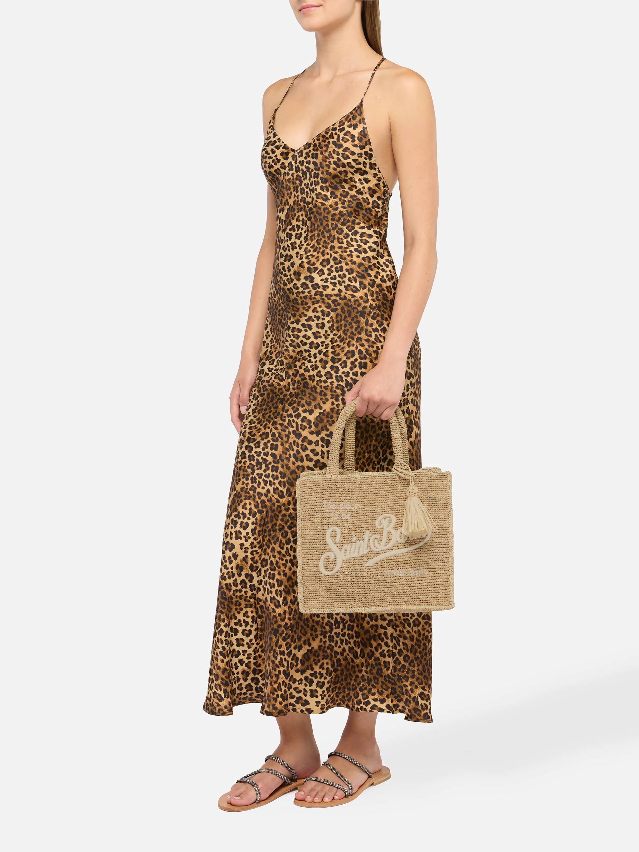 Colette Raffia handbag with logo  embroidery - Image 2